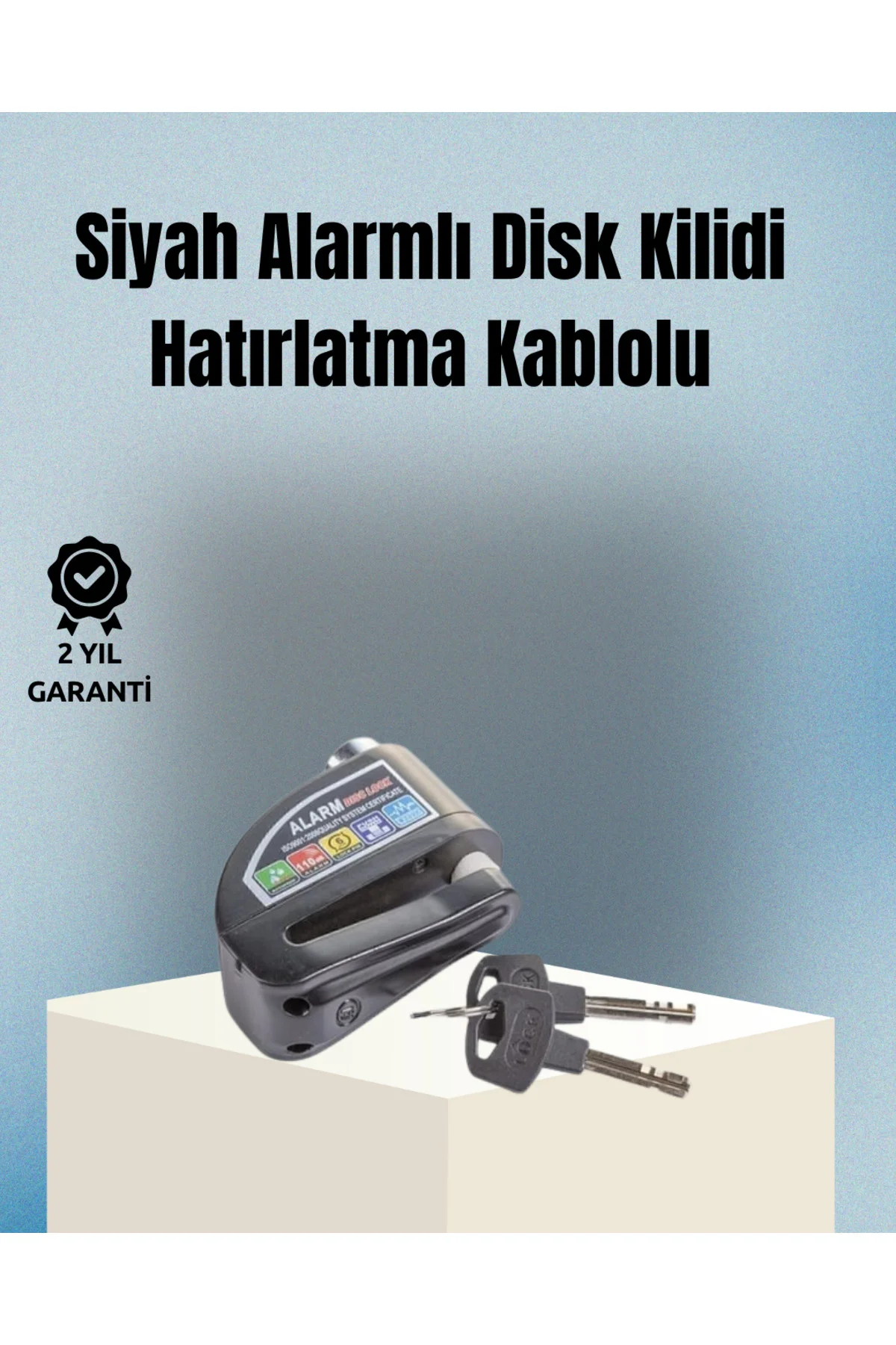 Motosiklet ve Bisiklet İçin 6mm Pinli Alarmlı Disk Kilidi