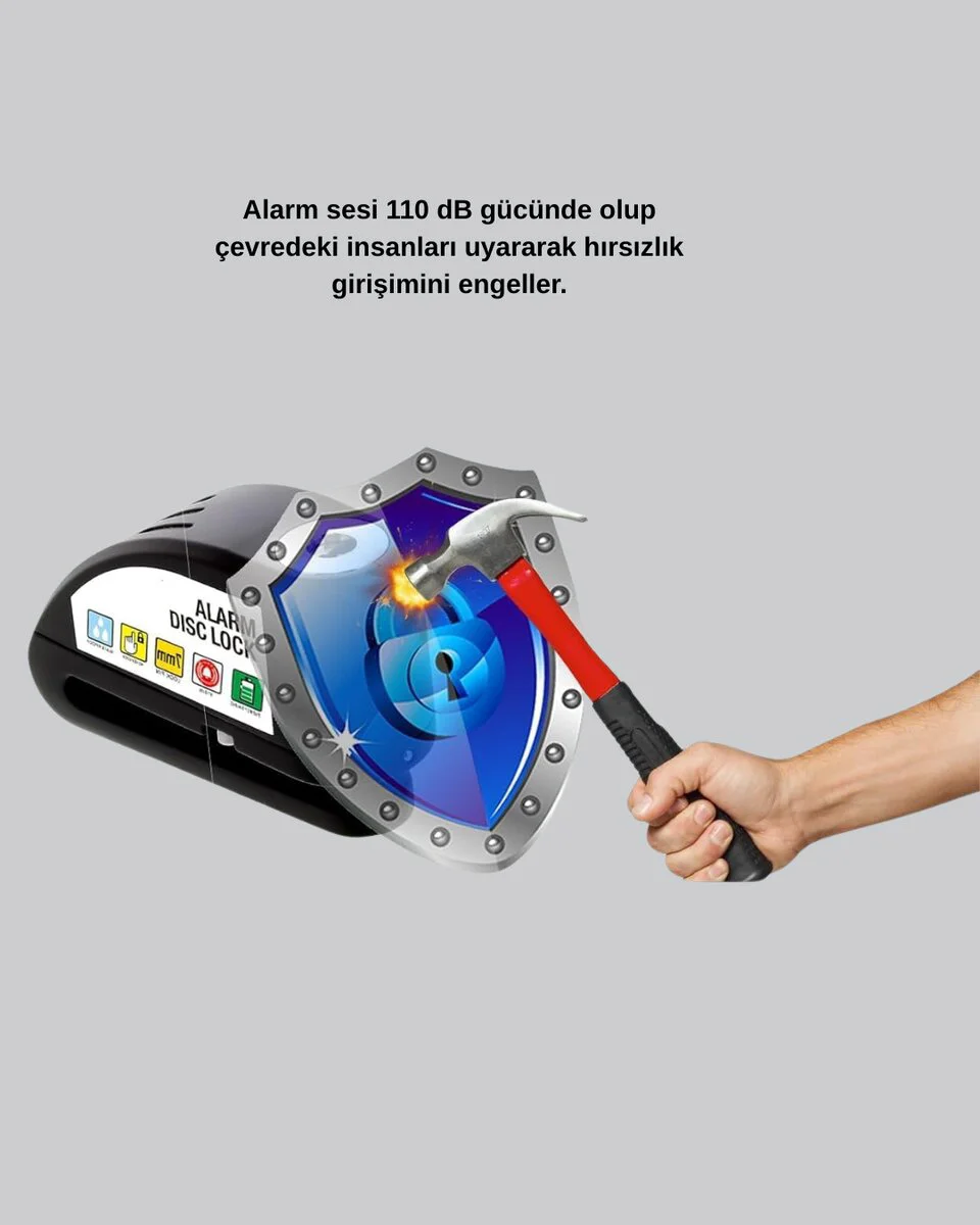 Motosiklet ve Günlük Kullanım İçin Güvenli Bluetooth Hoparlör ve Disk Kilidi Seti