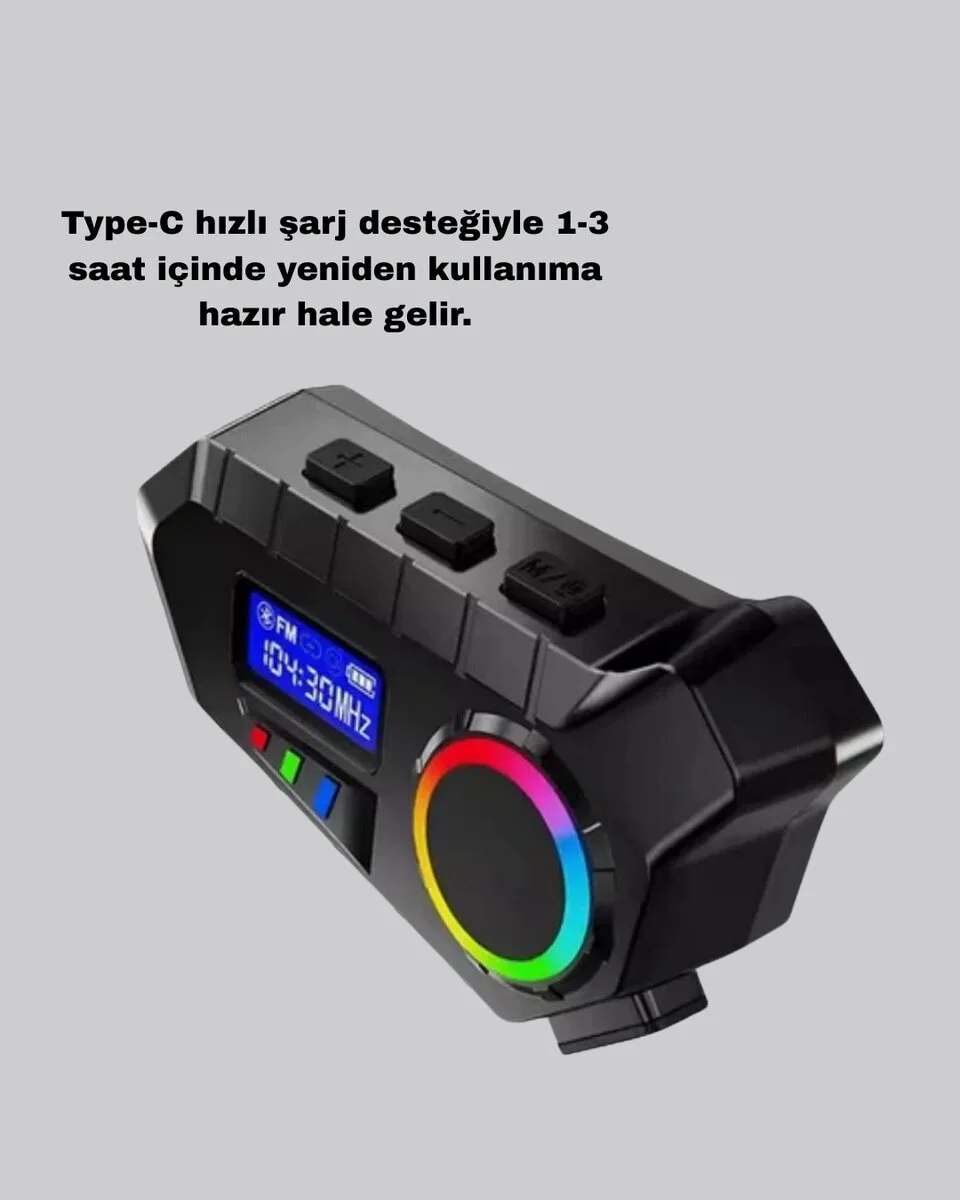 Motosiklet ve Günlük Kullanım İçin Güvenli Bluetooth Hoparlör ve Disk Kilidi Seti