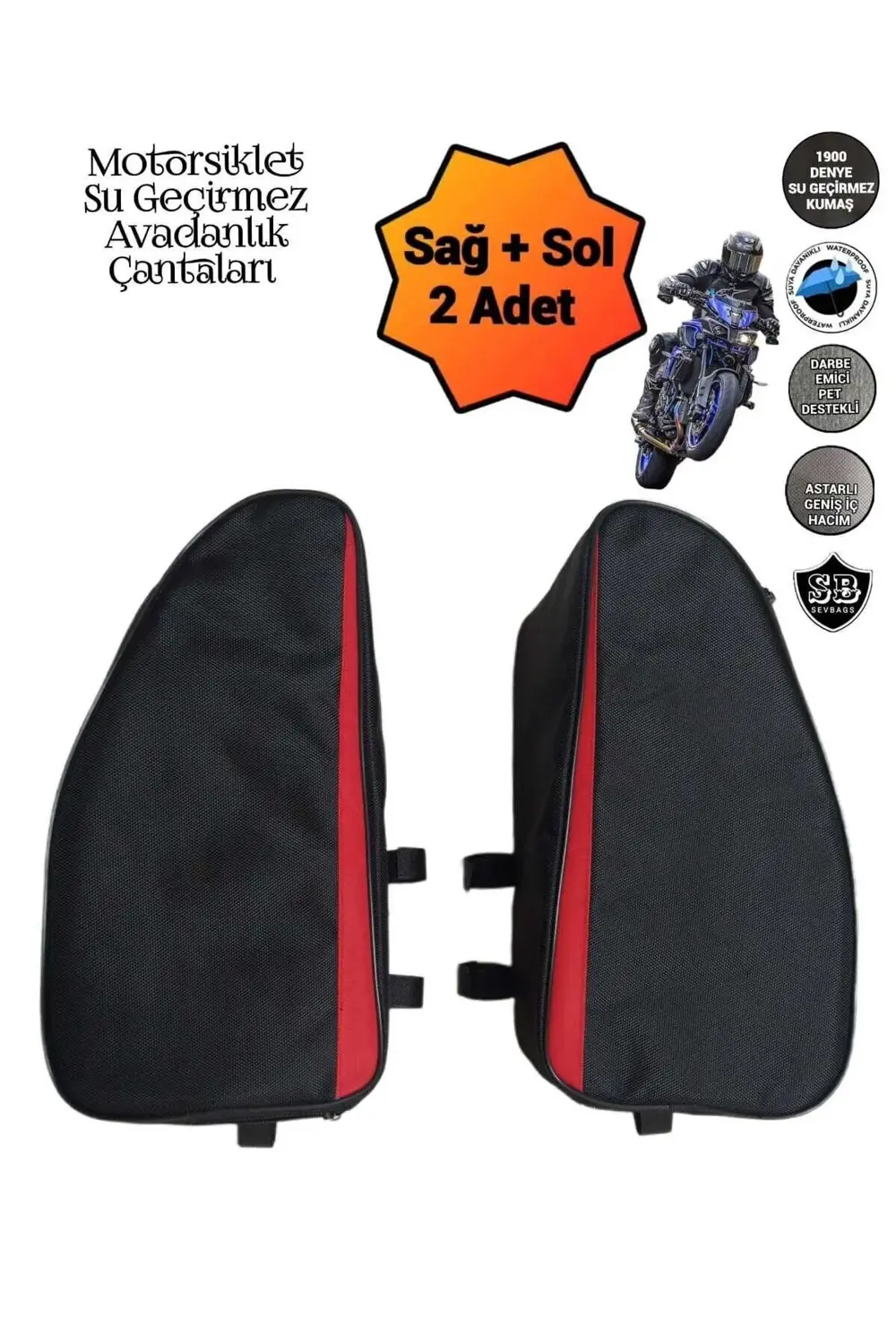 Motosiklet Yan Koruma Demiri Avadanlık Çantaları 1900 Denye 40 Cm