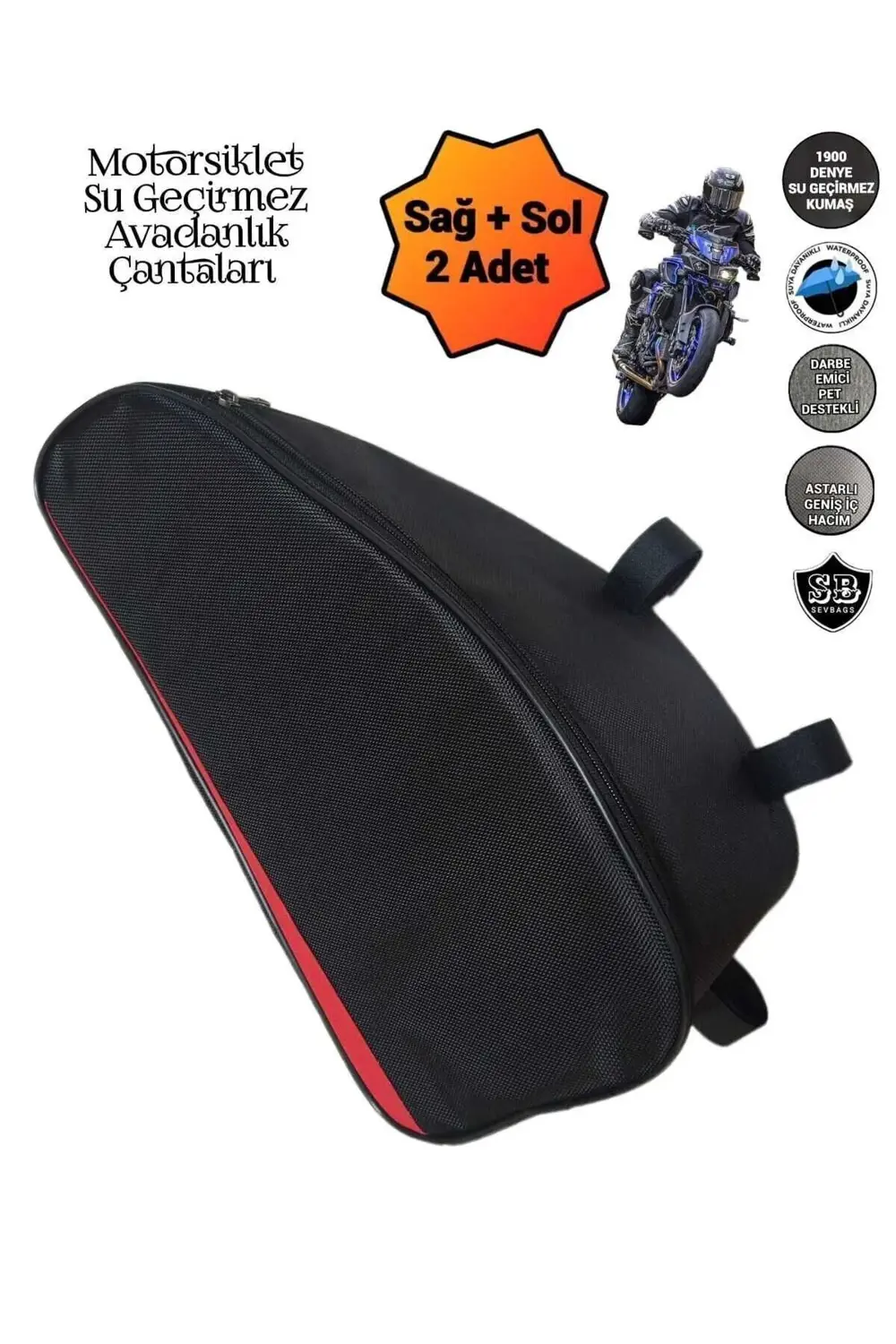 Motosiklet Yan Koruma Demiri Avadanlık Çantaları 1900 Denye 32 Cm
