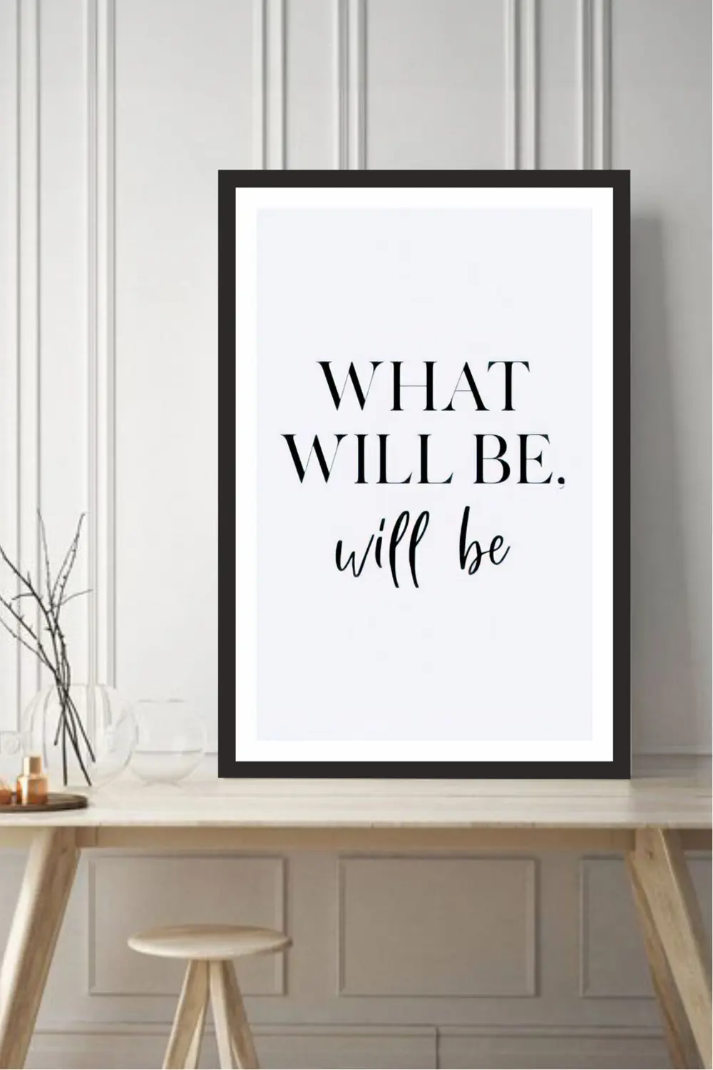 motto yazılı çerçeve görünümlü mdf tablo