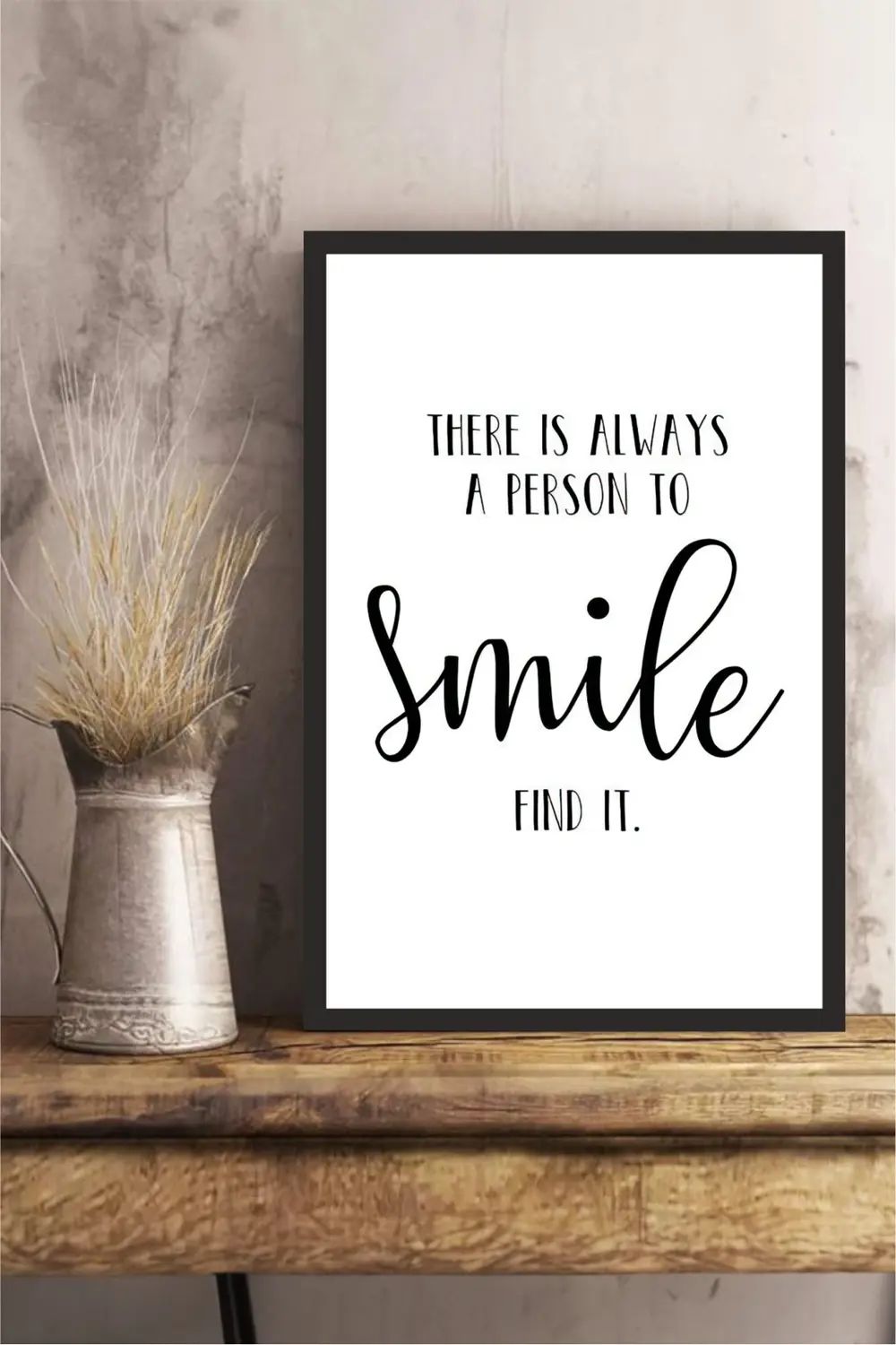 motto yazılı çerçeve görünümlü mdf tablo