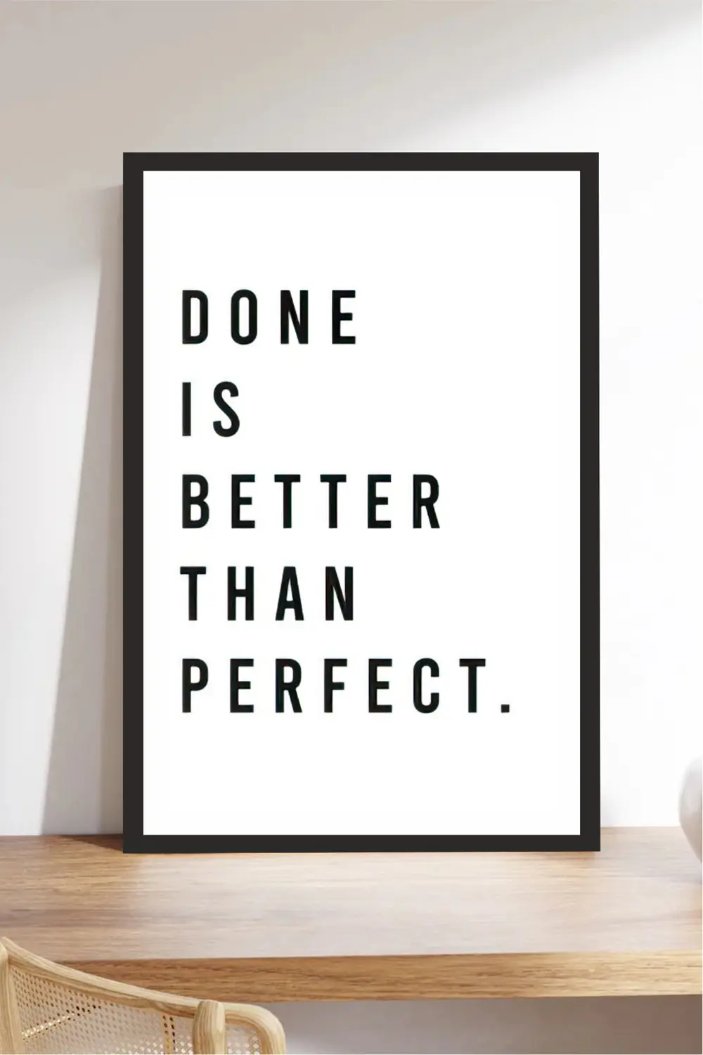 motto yazılı çerçeve görünümlü mdf tablo