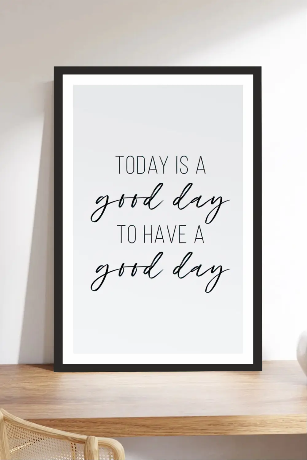 motto yazılı çerçeve görünümlü mdf tablo
