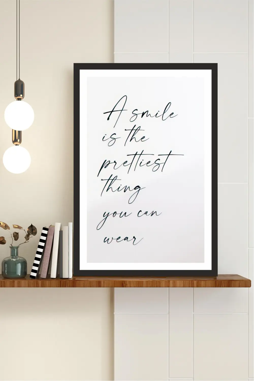 motto yazılı çerçeve görünümlü mdf tablo