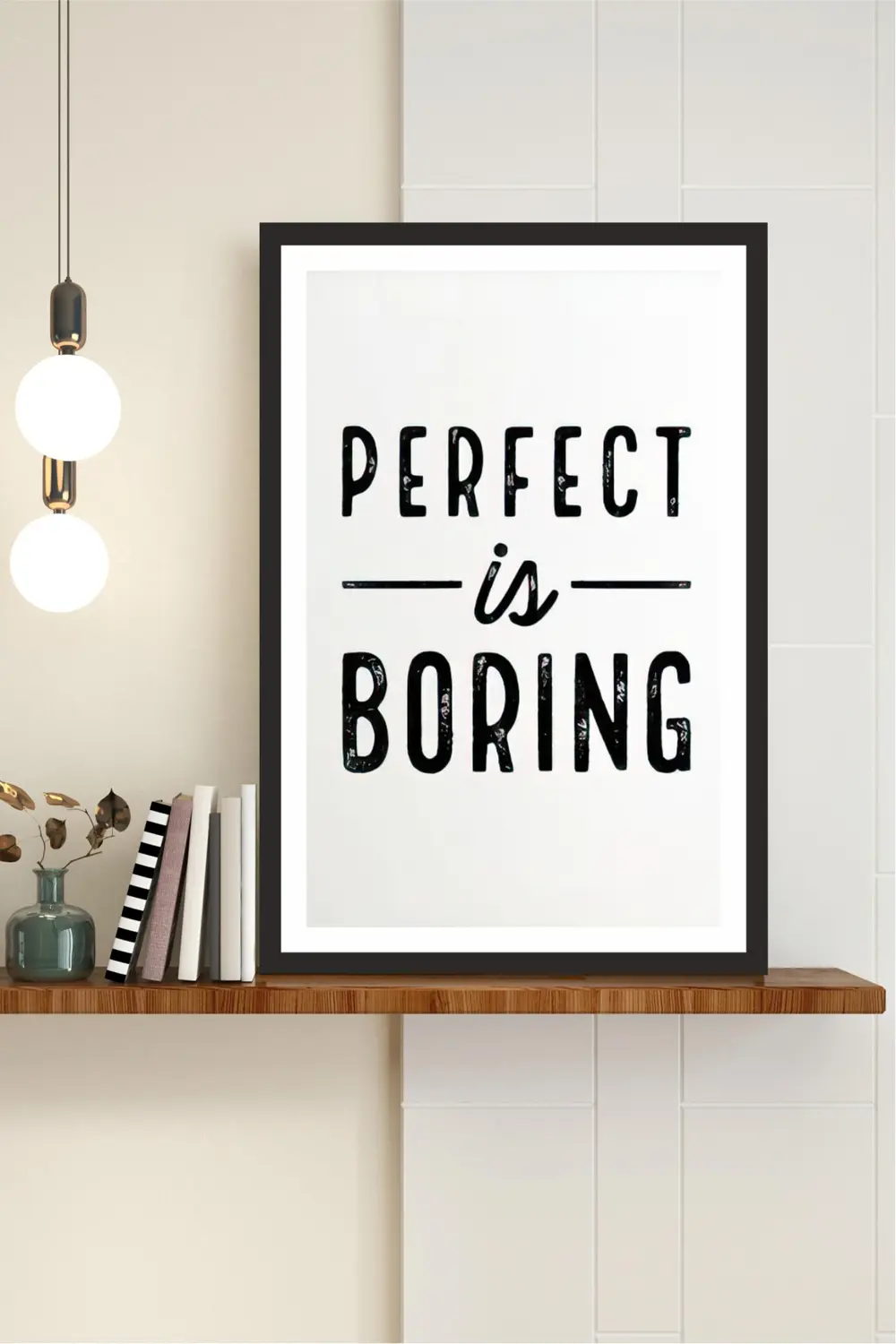 motto yazılı çerçeve görünümlü mdf tablo