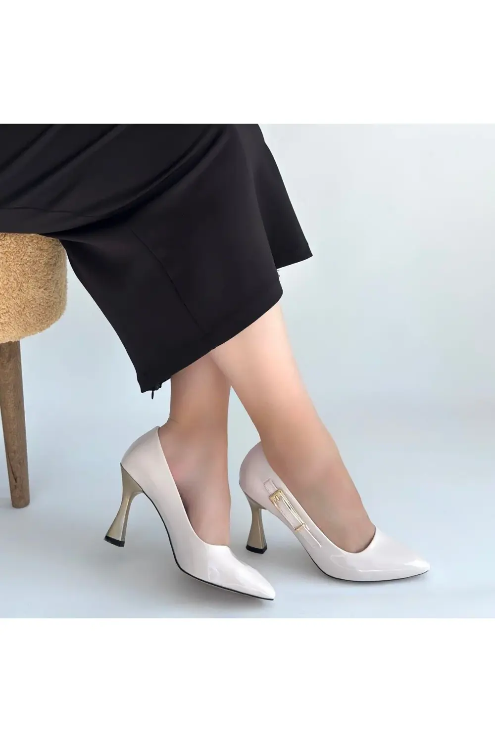 Kanonik Education Motya Bej Rugan Topuklu Ayakkabı