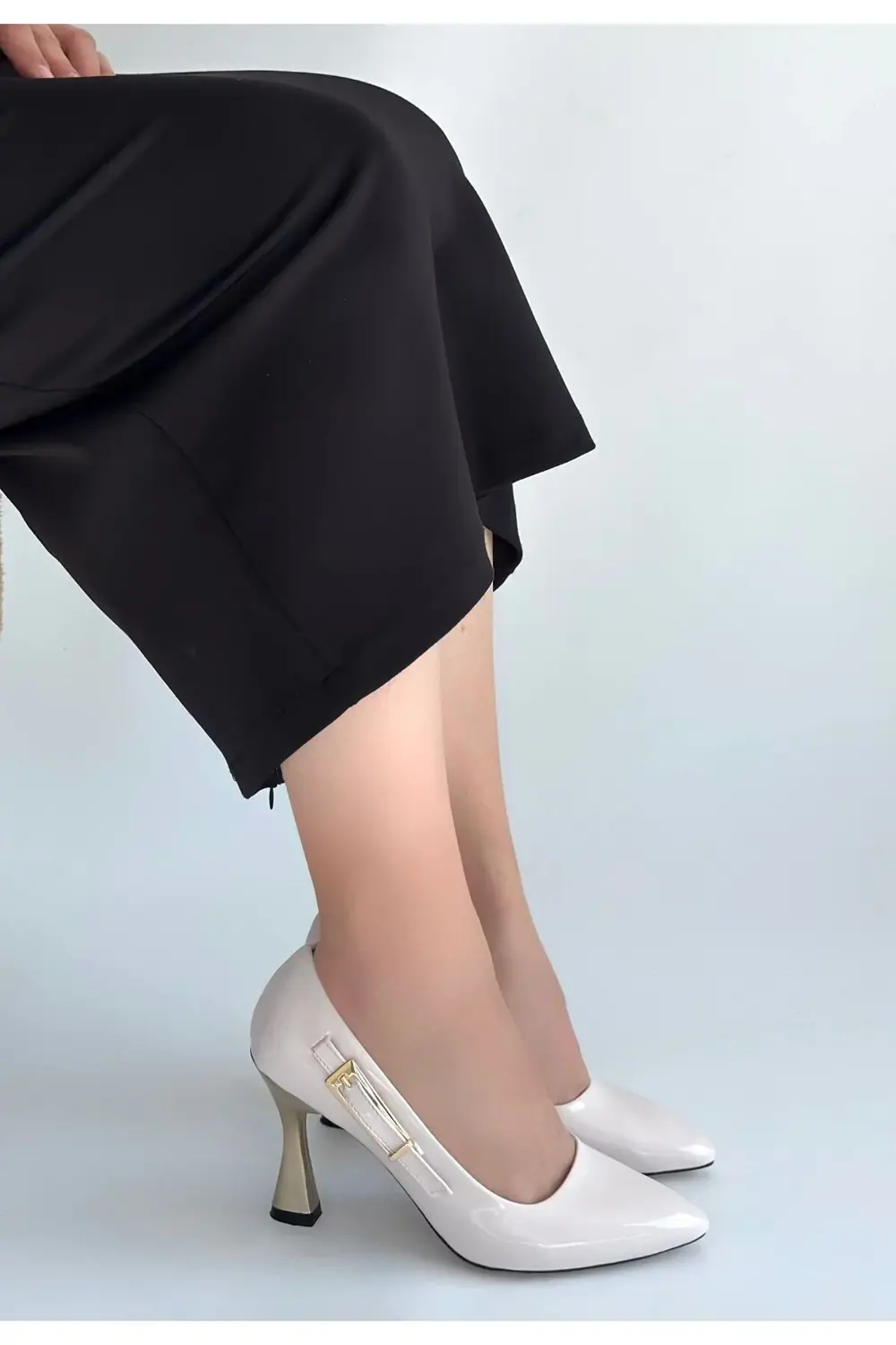 Kanonik Education Motya Bej Rugan Topuklu Ayakkabı