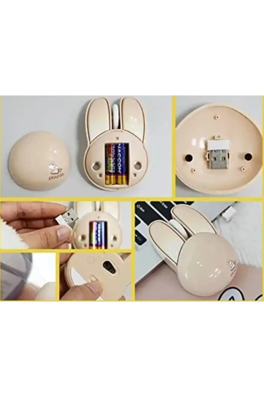 MOU-6003-S PLAYROB M6 PİLLİ KABLOSUZ MOUSE SARI TAVŞAN