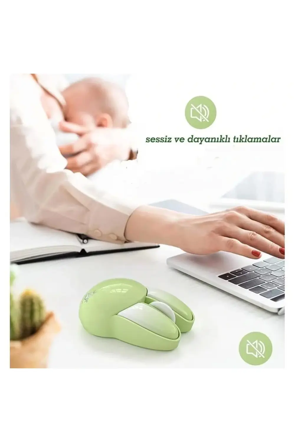 MOU-6003-Y PLAYROB M6 PİLLİ KABLOSUZ MOUSE YEŞİL TAVŞAN