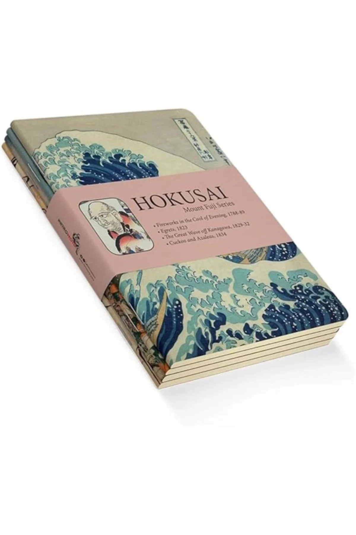 Mount Fuji Series I A5, Hokusai 4'lü Defter Seti I, Çizgisiz, Toplam 256 Sayfa, Her biri