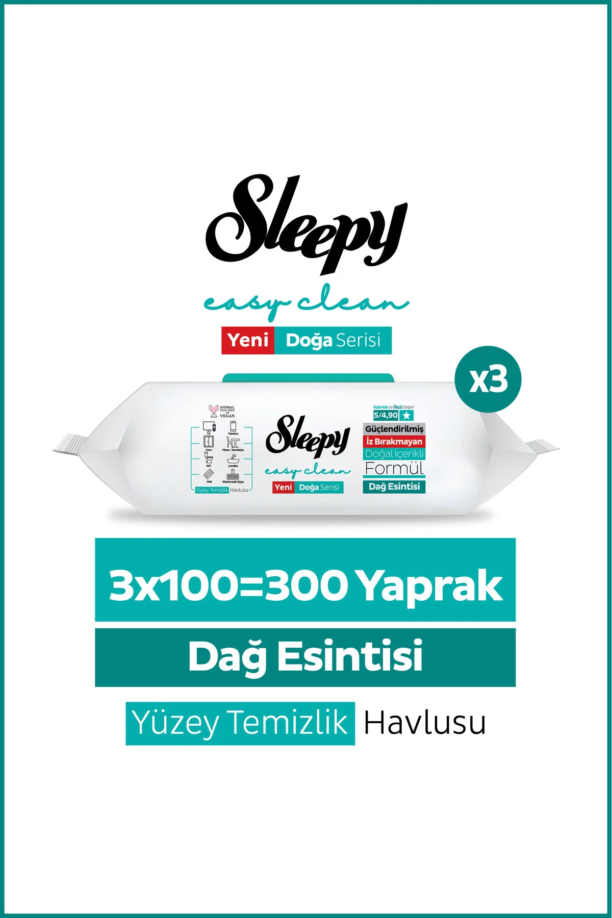 Mountain Yüzey Temizlik Havlusu Mendili Dağ Esintisi 3x100 (300 Yaprak) Fiyatı, Yorumları ve Özellikleri
