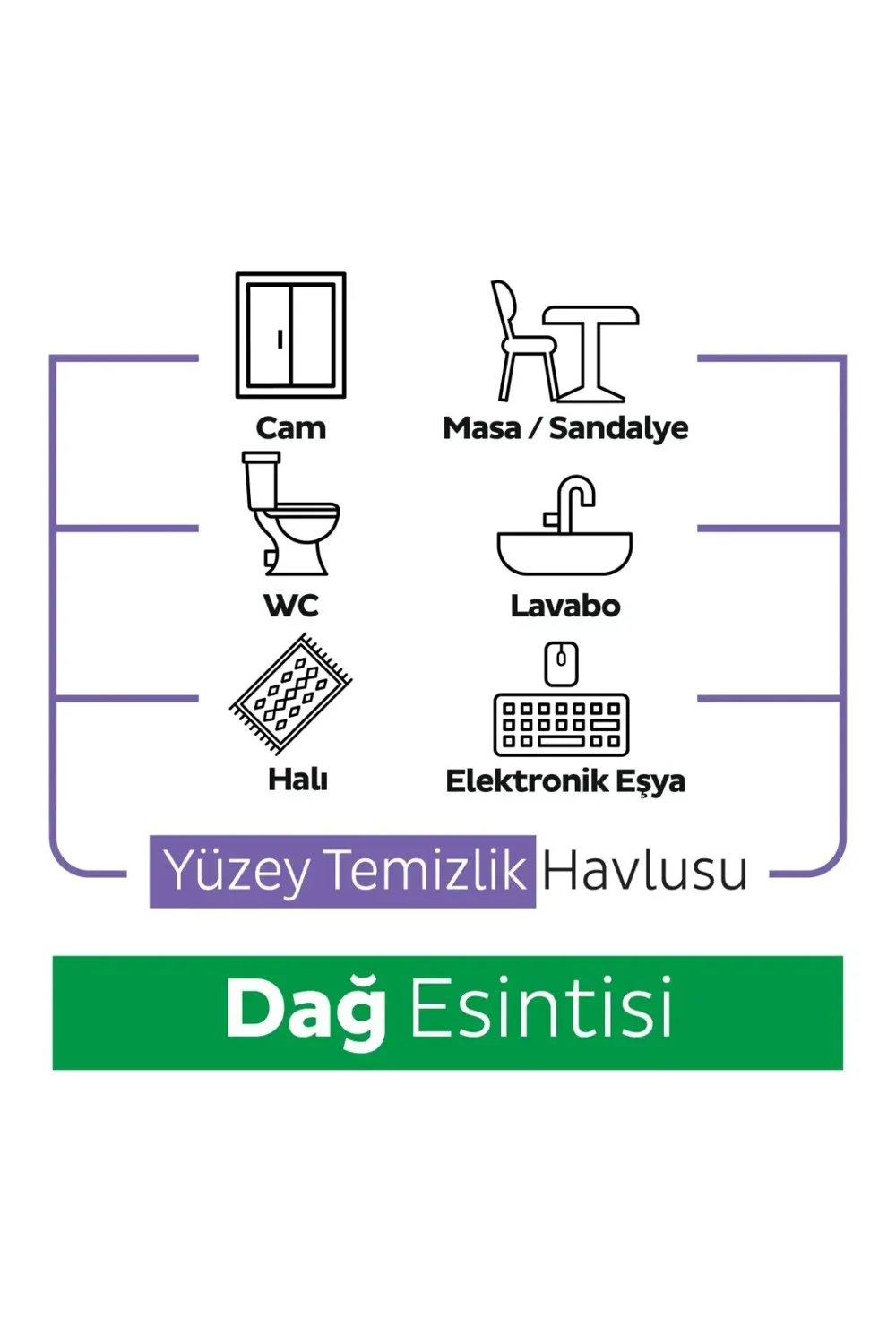 Mountain Yüzey Temizlik Havlusu&Mendili Dağ Esintisi 100 Yaprak