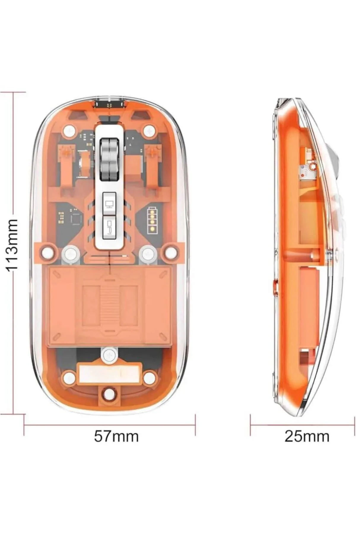 Mouse Fare Kablosuz Mouse Fare Şarjlı Bluetooth Sessiz 5 Tuşlu Şe