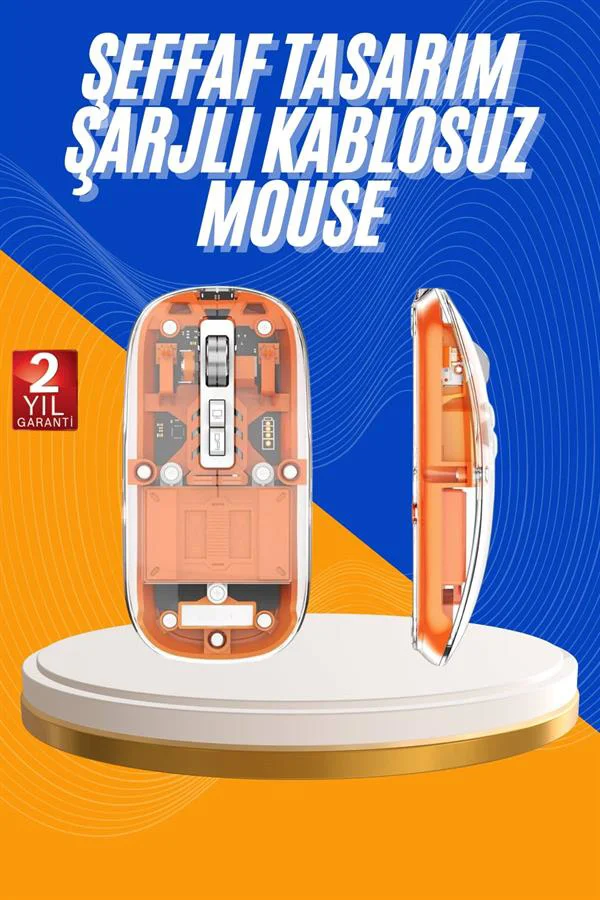 Mouse Fare Kablosuz Mouse Fare Şarjlı Bluetooth Sessiz 5 Tuşlu Şe