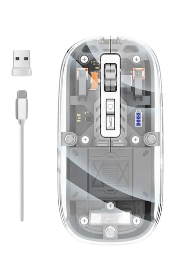 Mouse Fare Kablosuz Mouse Fare Şarjlı Bluetooth Sessiz 5 Tuşlu Şeffaf Fiyatı, Yorumları ve Özellikleri