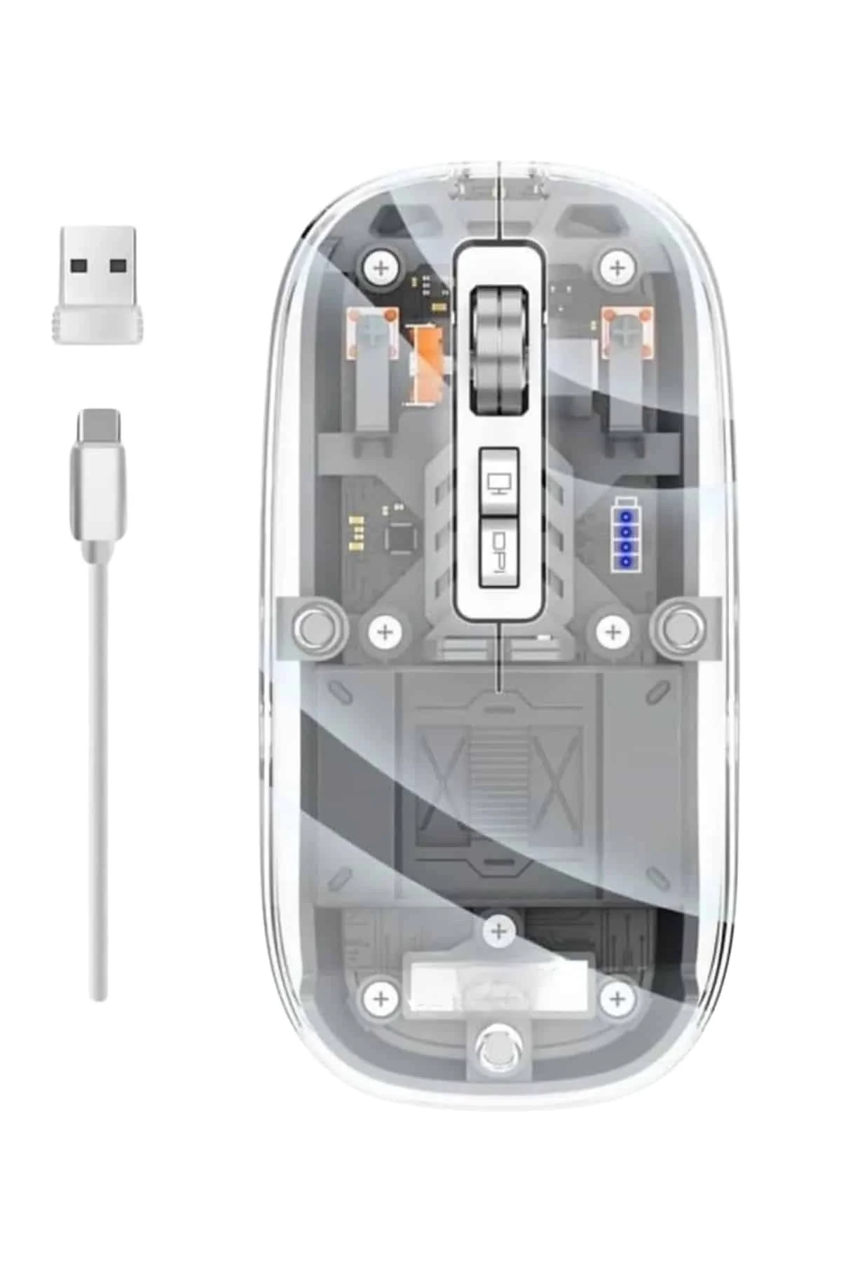 Mouse Fare Kablosuz Mouse Fare Şarjlı Bluetooth Sessiz 5 Tuşlu Şeffaf Fiyatı, Yorumları ve Özellikleri