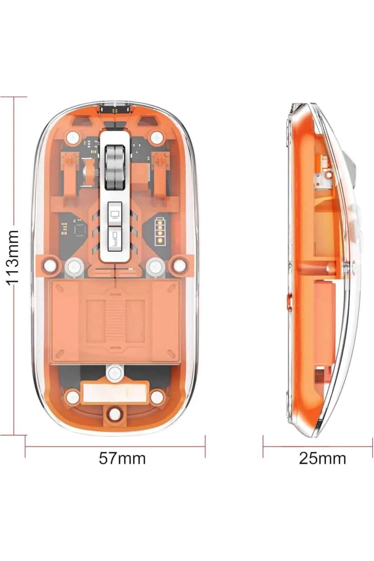 Mouse Fare Kablosuz Mouse Fare Şarjlı Bluetooth Sessiz 5 Tuşlu Şeffaf Fiyatı, Yorumları ve Özellikleri