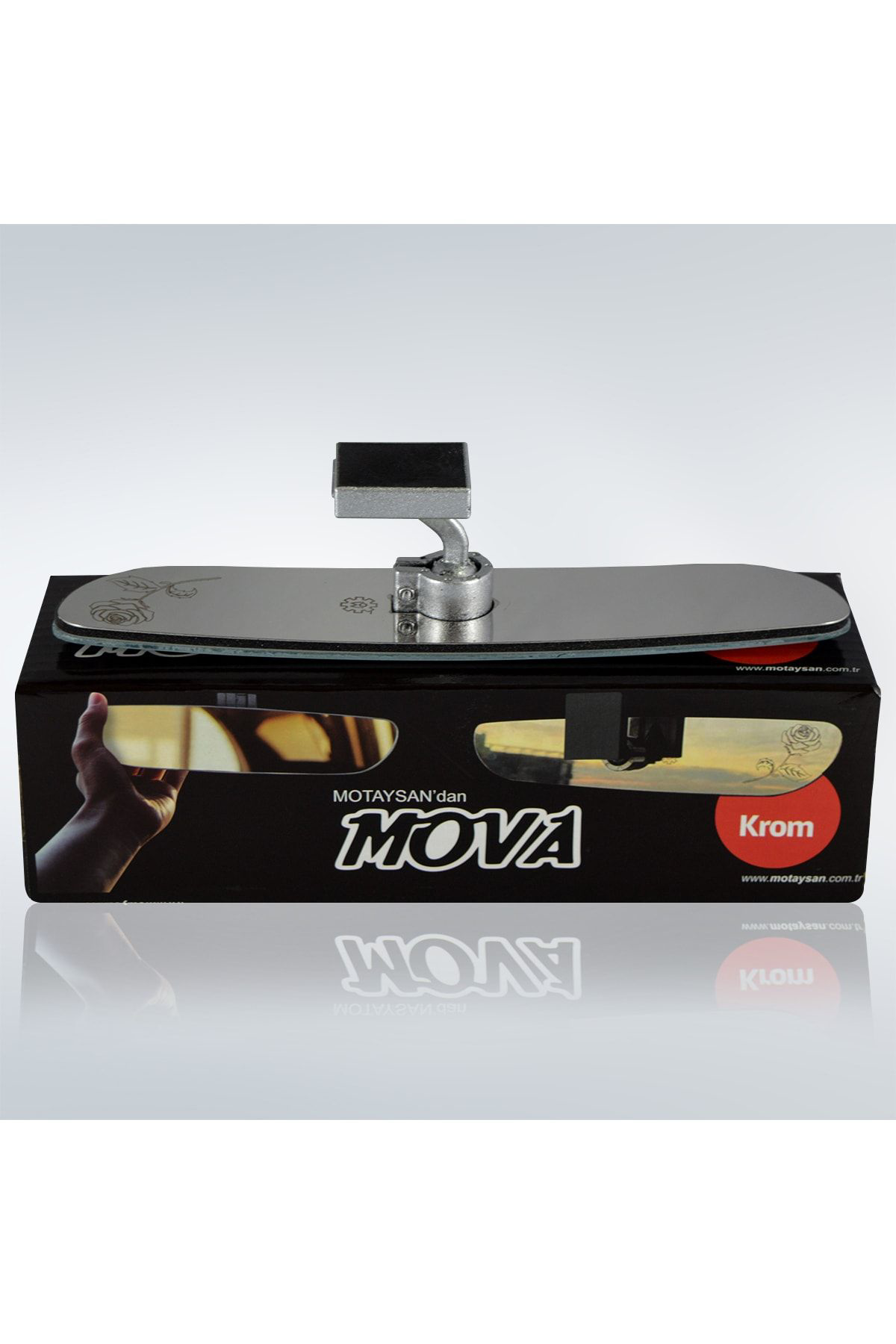 Mova Krom-6 Eğik Kollu Universal Dikiz Aynası 27x6 Cm