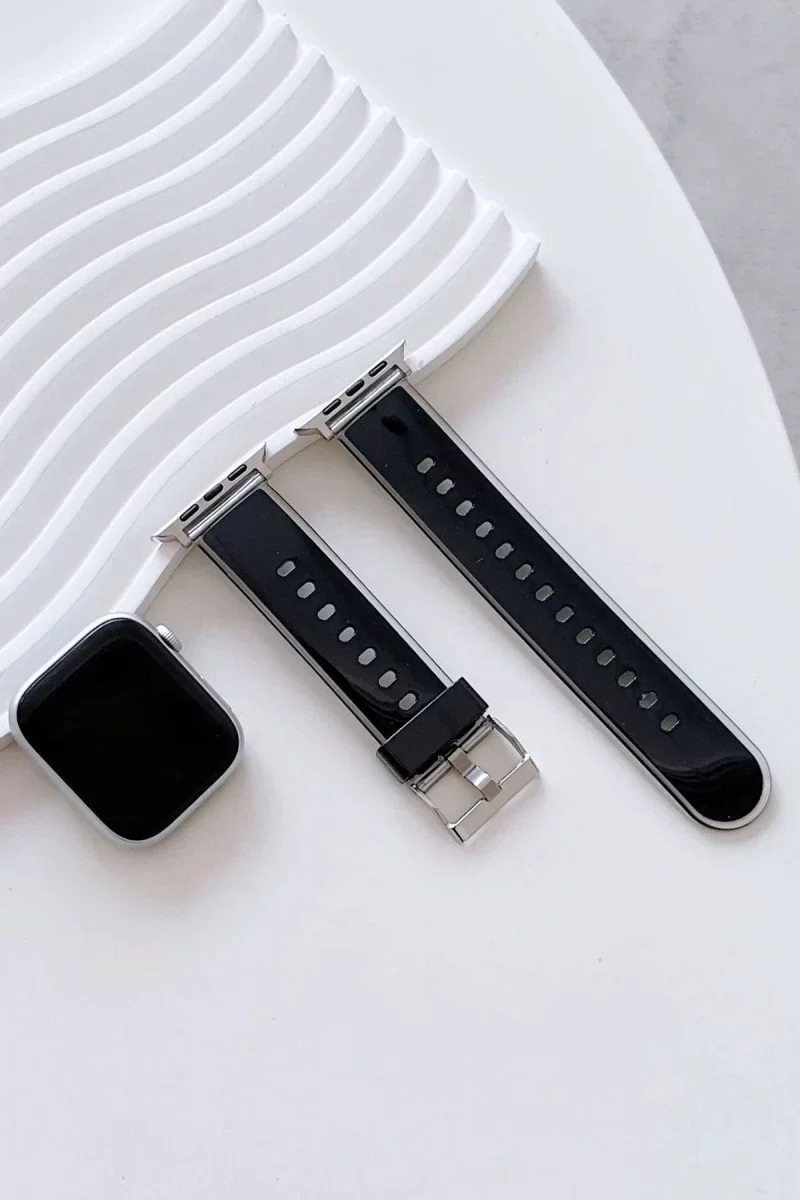 Movenchy Apple Watch 38mm Jelly Silikon Kordon - Siyah