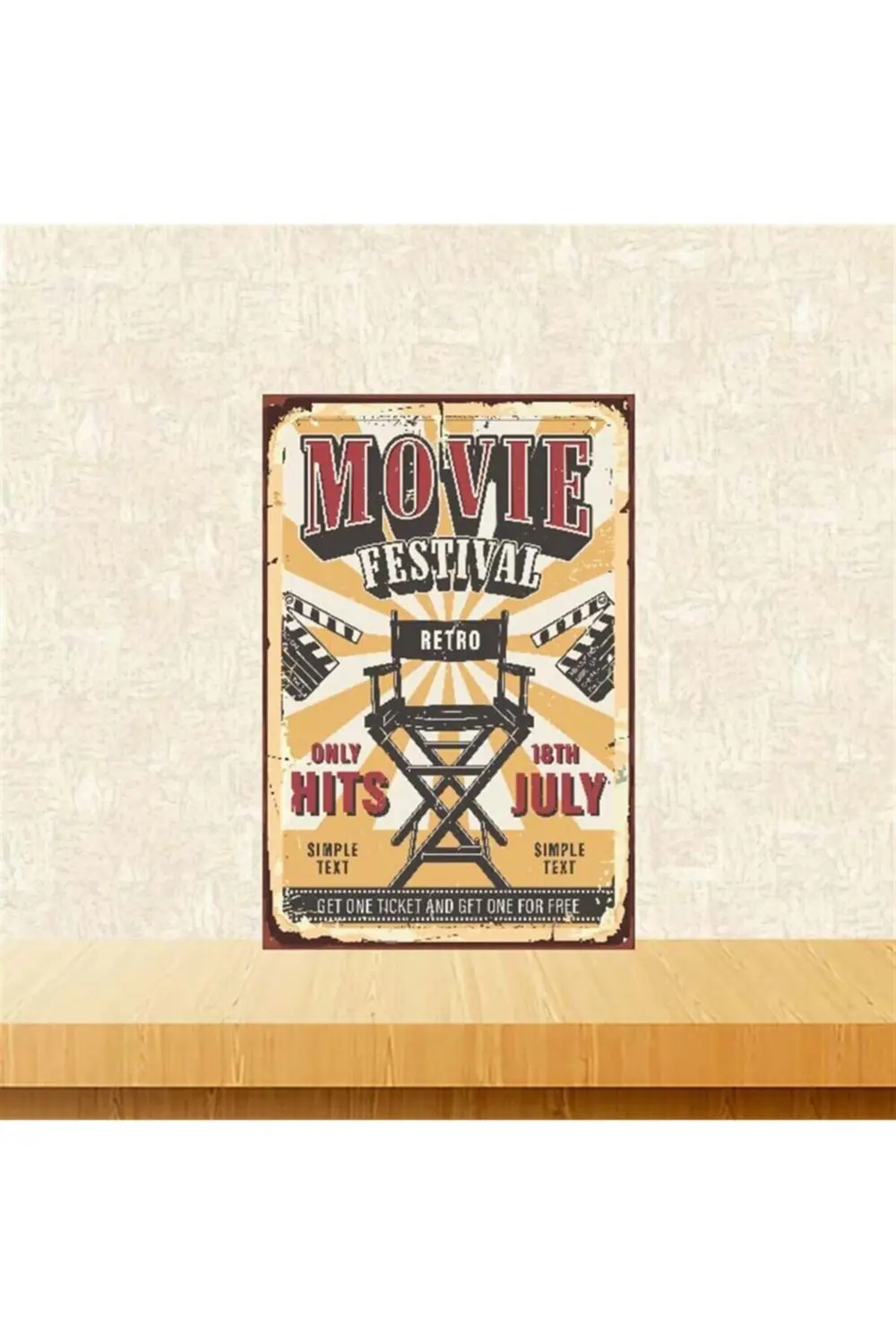 Movie Festival 20-30 Cm Retro Ahşap Poster Tkfx4025