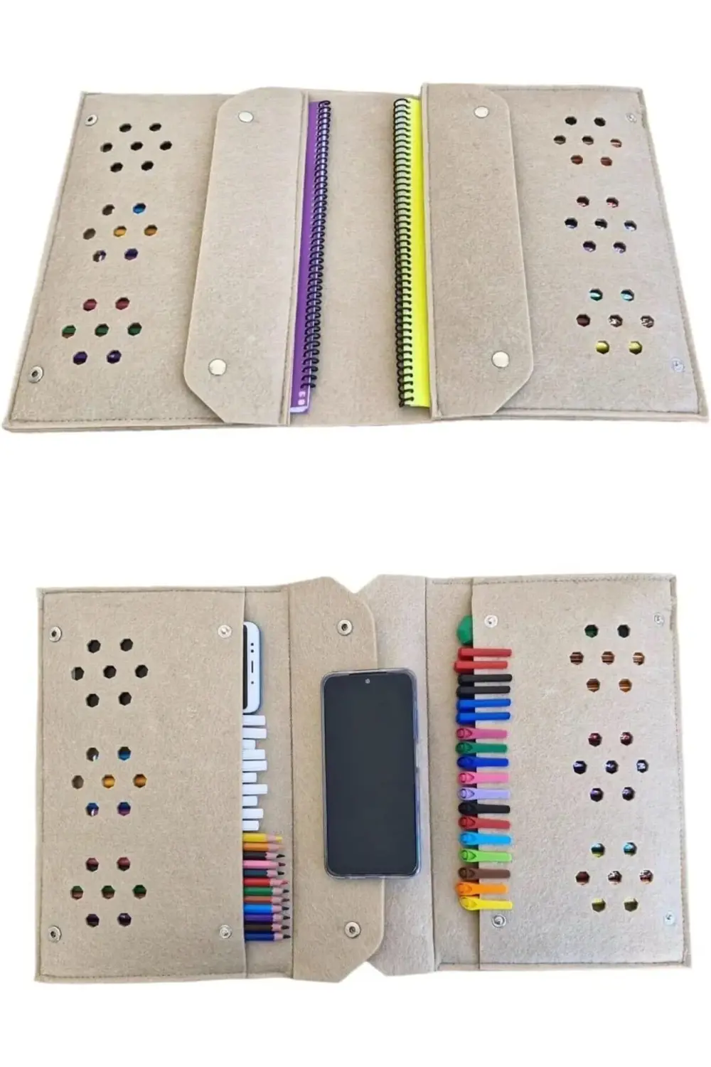 MoysHops Keçe ve Tablet Organizer Çanta – 4 Bölmeli, A4 Boyut, Ço