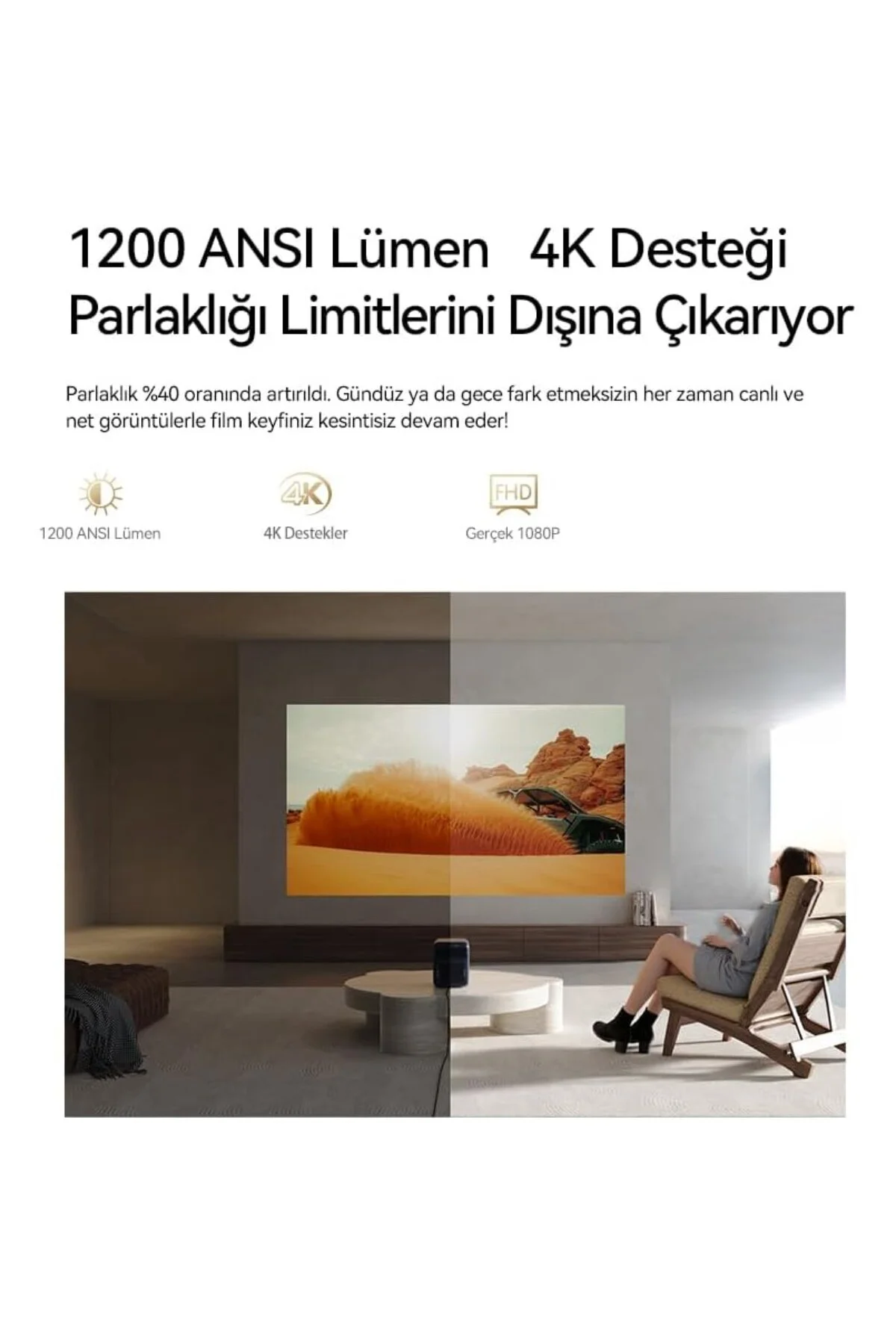 Mozart 1 Pro 2025 Google TV L1 Lisanslı Projeksiyon Cihazı 1200 A