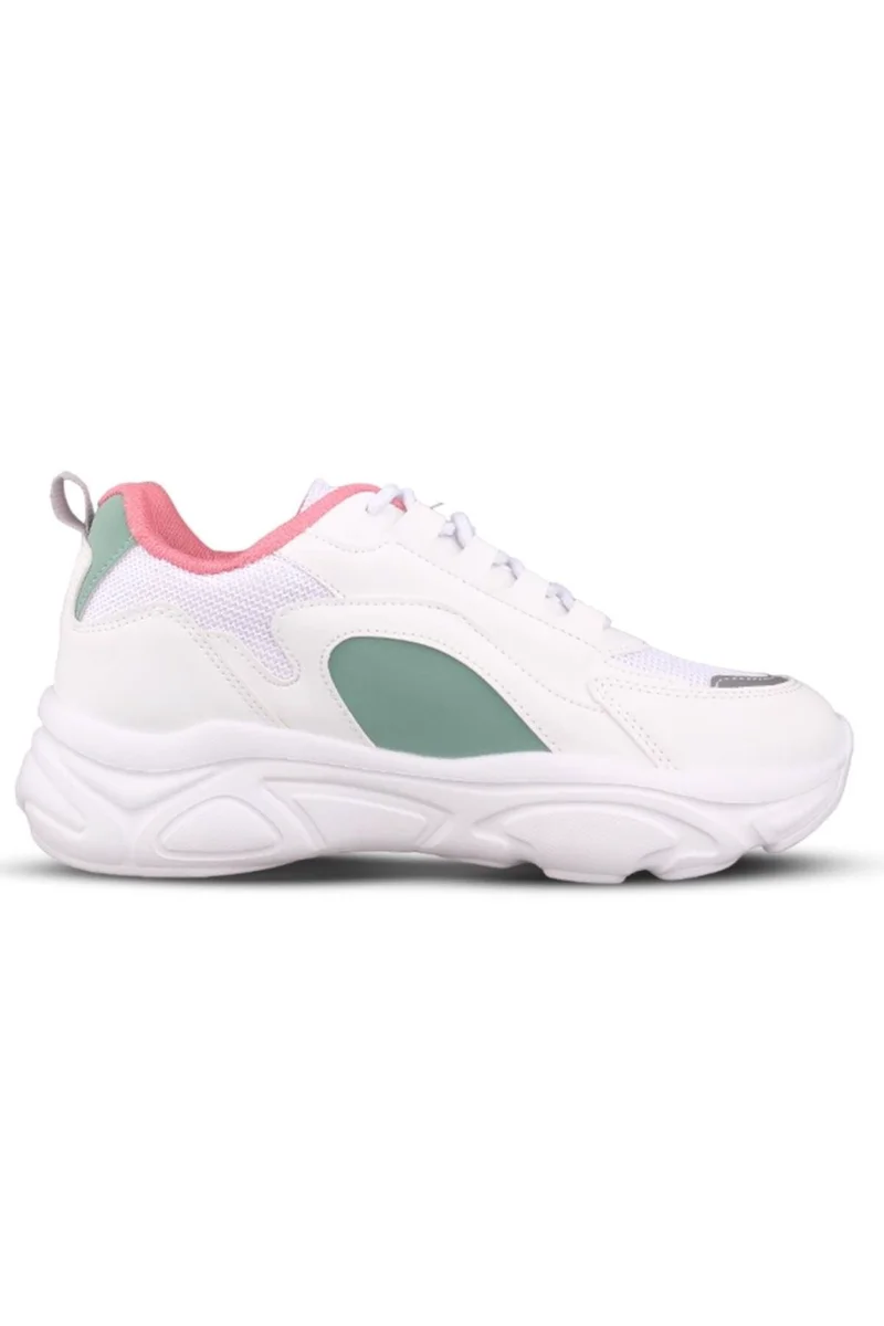 Mp 242-2076, Beyaz Kadın Bağcıklı Spor Ayakkabı