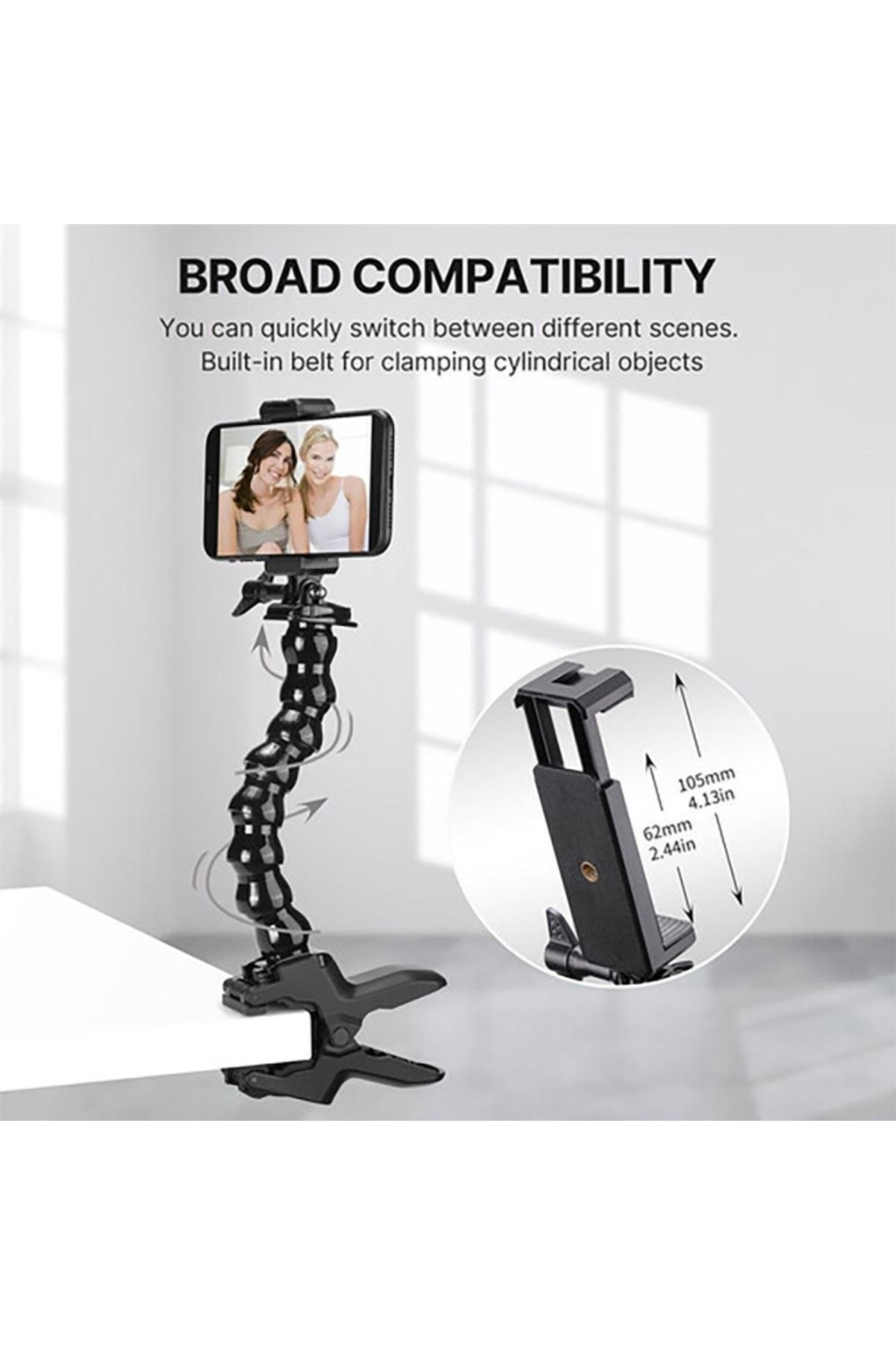 Ulanzi Mp-4 Aksiyon Kamera Ve Telefon Jaws Kıskaç Aparatı