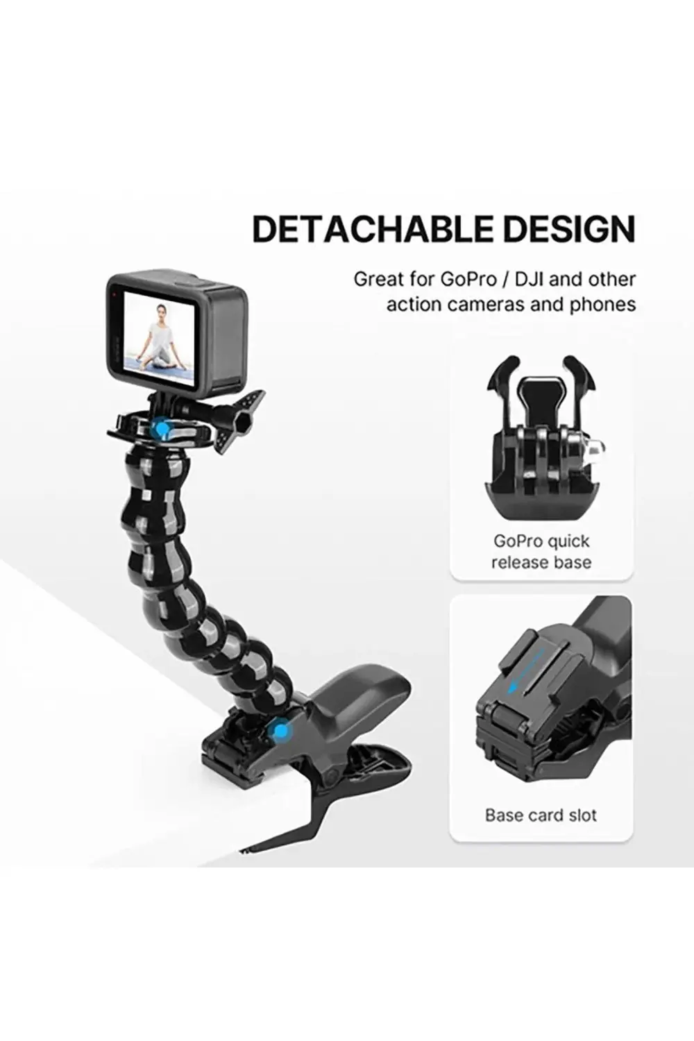 MP-4 Aksiyon Kamera ve Telefon Jaws Kıskaç Aparatı