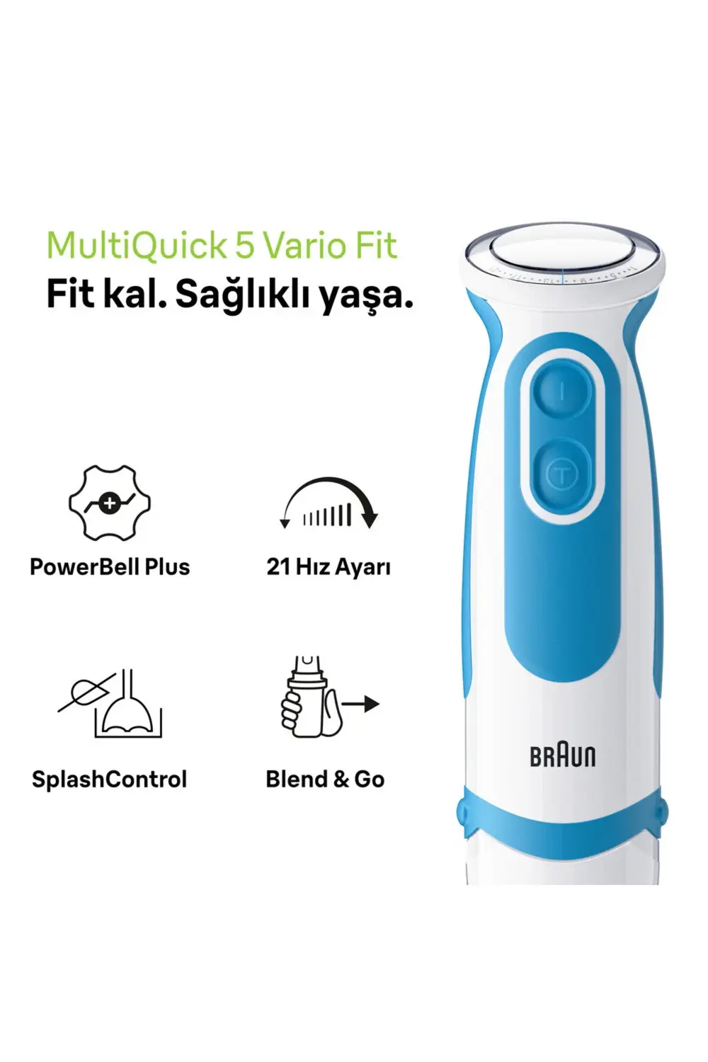 Braun Mq5251whbl Multiquick 5 Vario 1000 W El Blender Seti