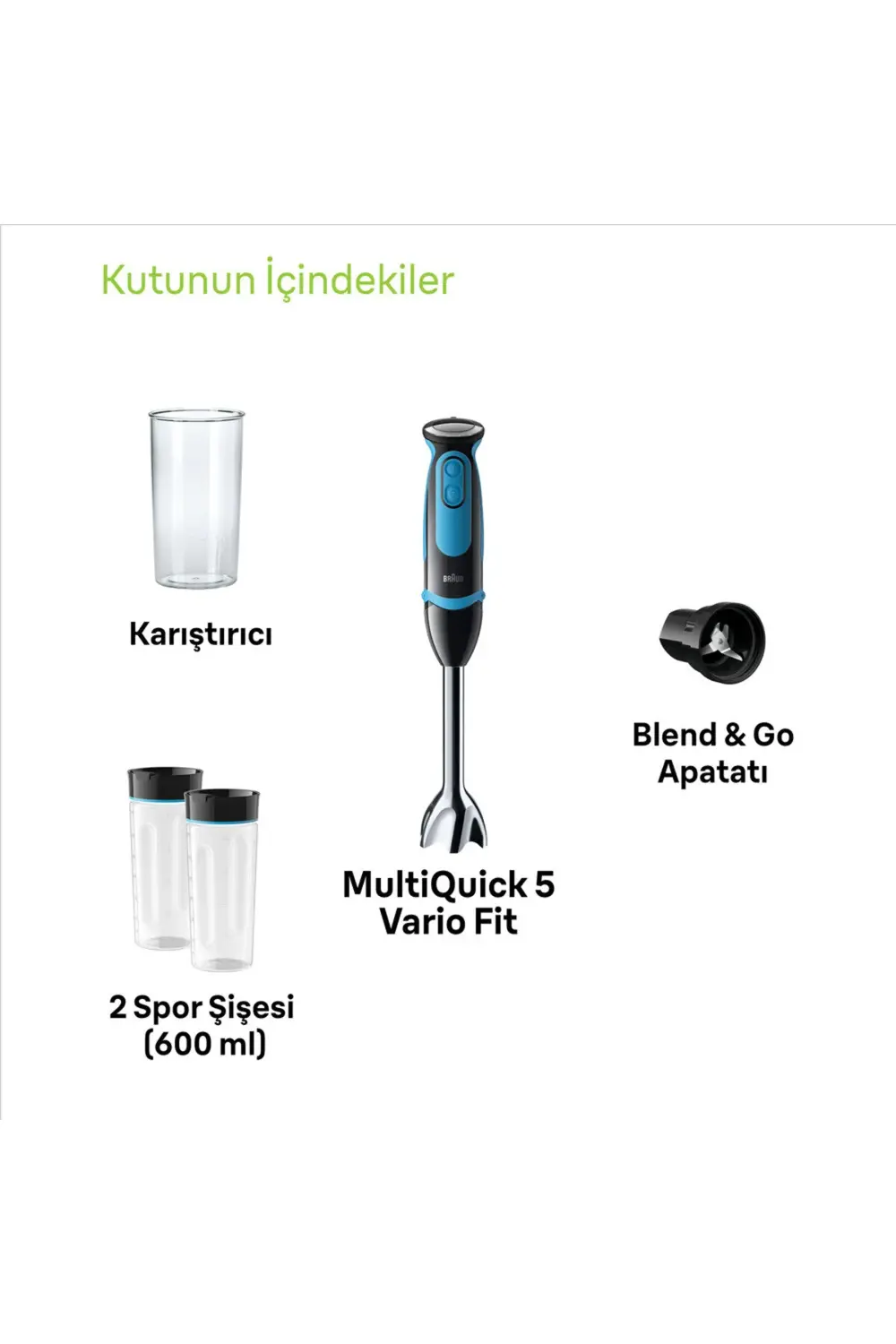 Braun Mq5252bk Multiquick 5 1000 W El Blender Seti