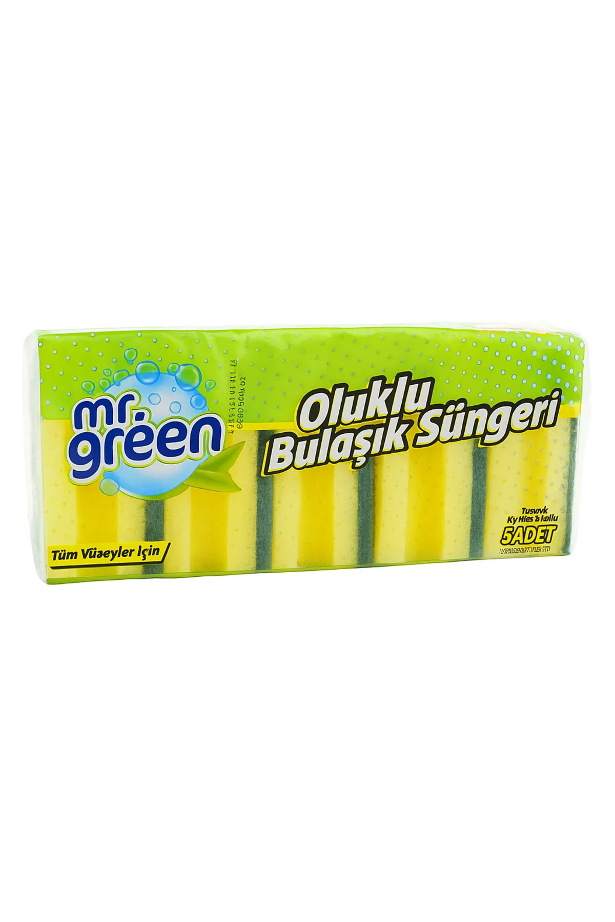 Mr. Green Oluklu Bulaşık Süngeri 5 Adet 1 Paket