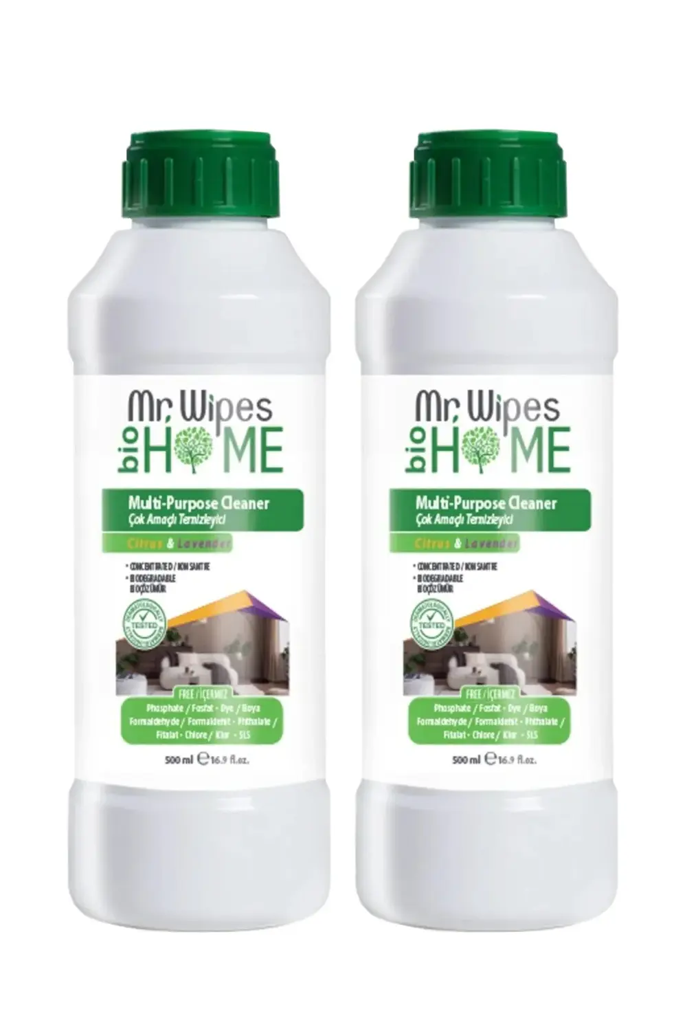 Mr. Wipes Bio Home çok Amaçlı Temizleyici 2 Li Narenciye&lavanta