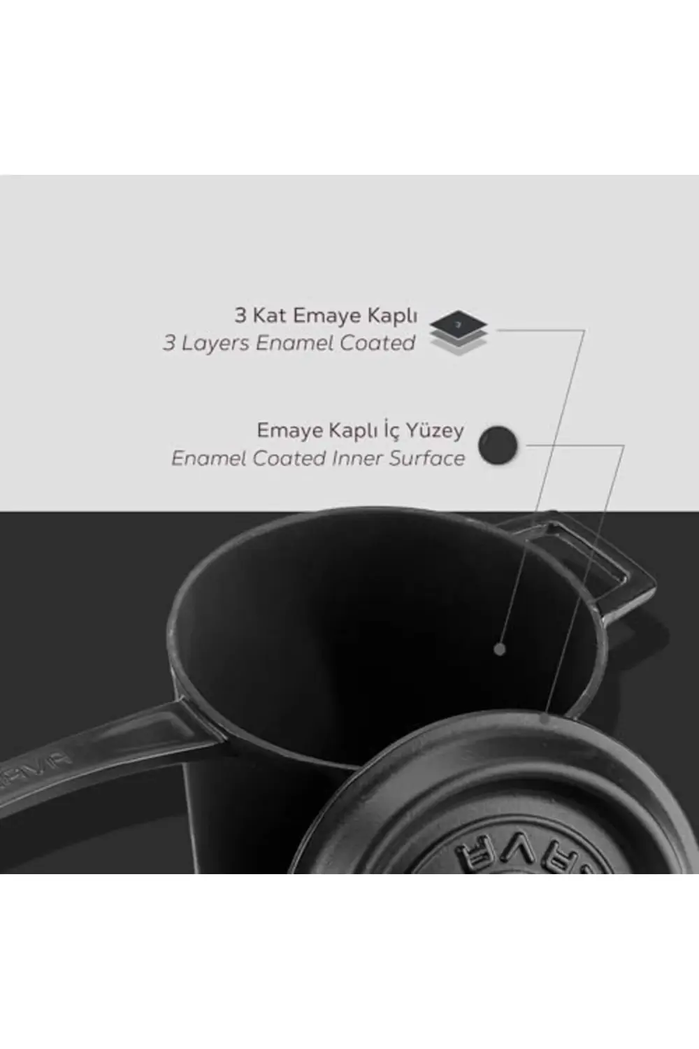 mrtshoppng Döküm Yuvarlak Sos Tenceresi. Döküm Demir Yekpare Sapl