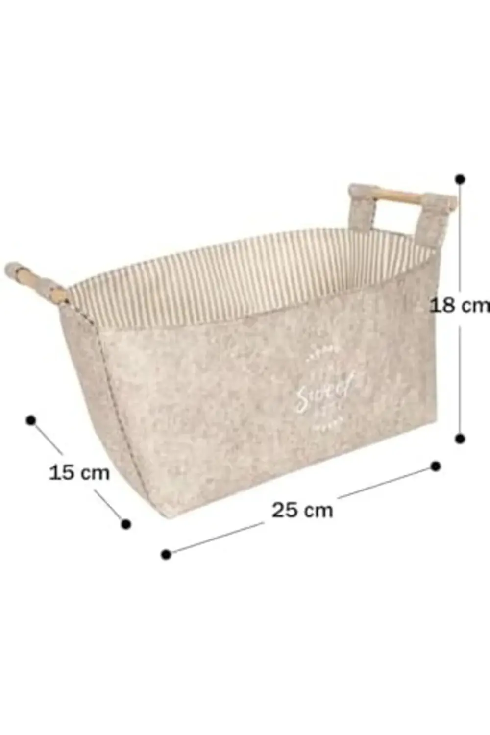 mrtshoppng Keçe Tahta Saplı Düzeleyici Sepet - Çok Amaçlı Saklama