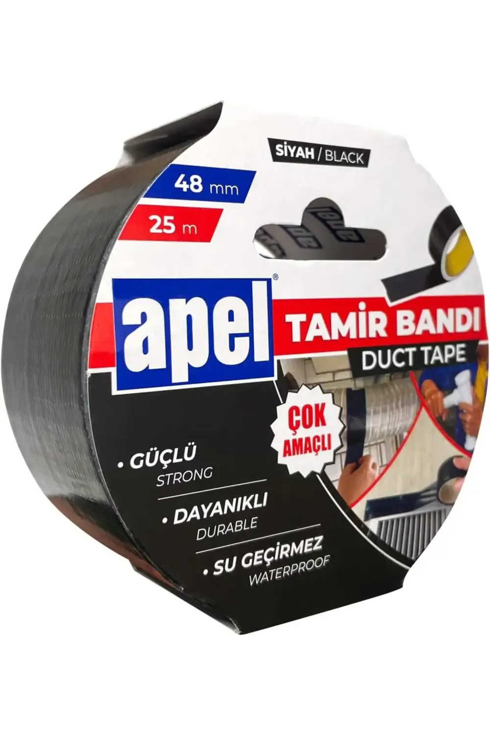 mrtshoppng Tamir Bandı (Duct Tape) Askılı Karton 48 mm x 25 m Siy mrtshoppng Tamir Bandı (Duct Tape) Askılı Karton 48 mm x 25 m Siy