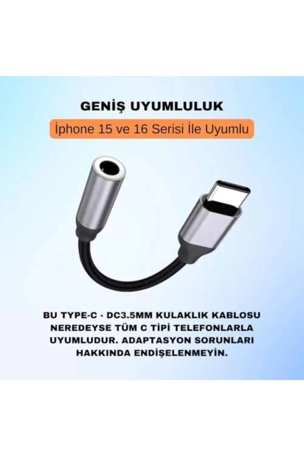 mrtshoppng Type-C To 3.5mm Aux Dönüştürücü Type-C To 3.5mm Kulakl