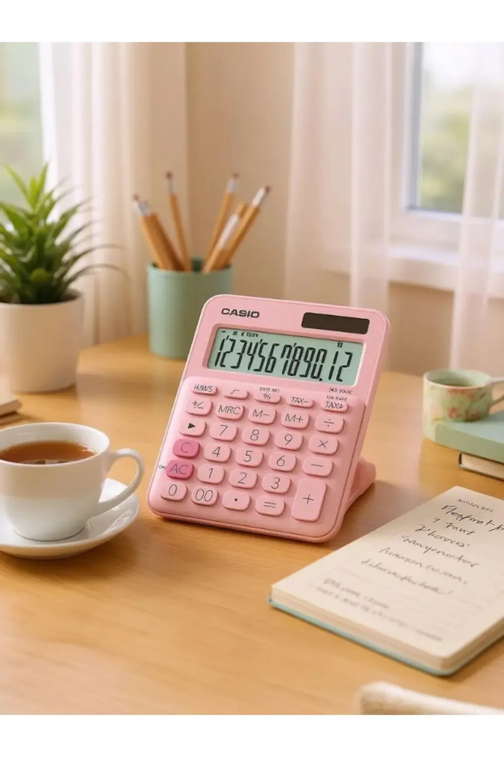 Ms-20uc-pk 12 Hane Açık Pembe Masa Üstü Hesap Makinesi