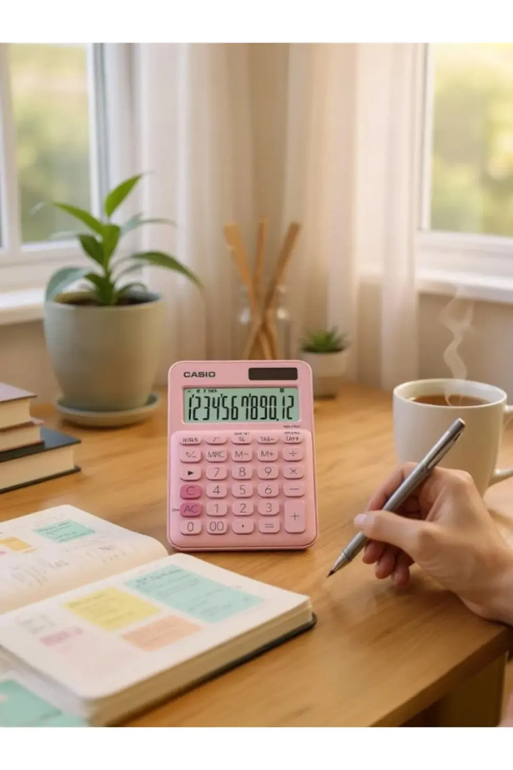 Ms-20uc-pk 12 Hane Açık Pembe Masa Üstü Hesap Makinesi