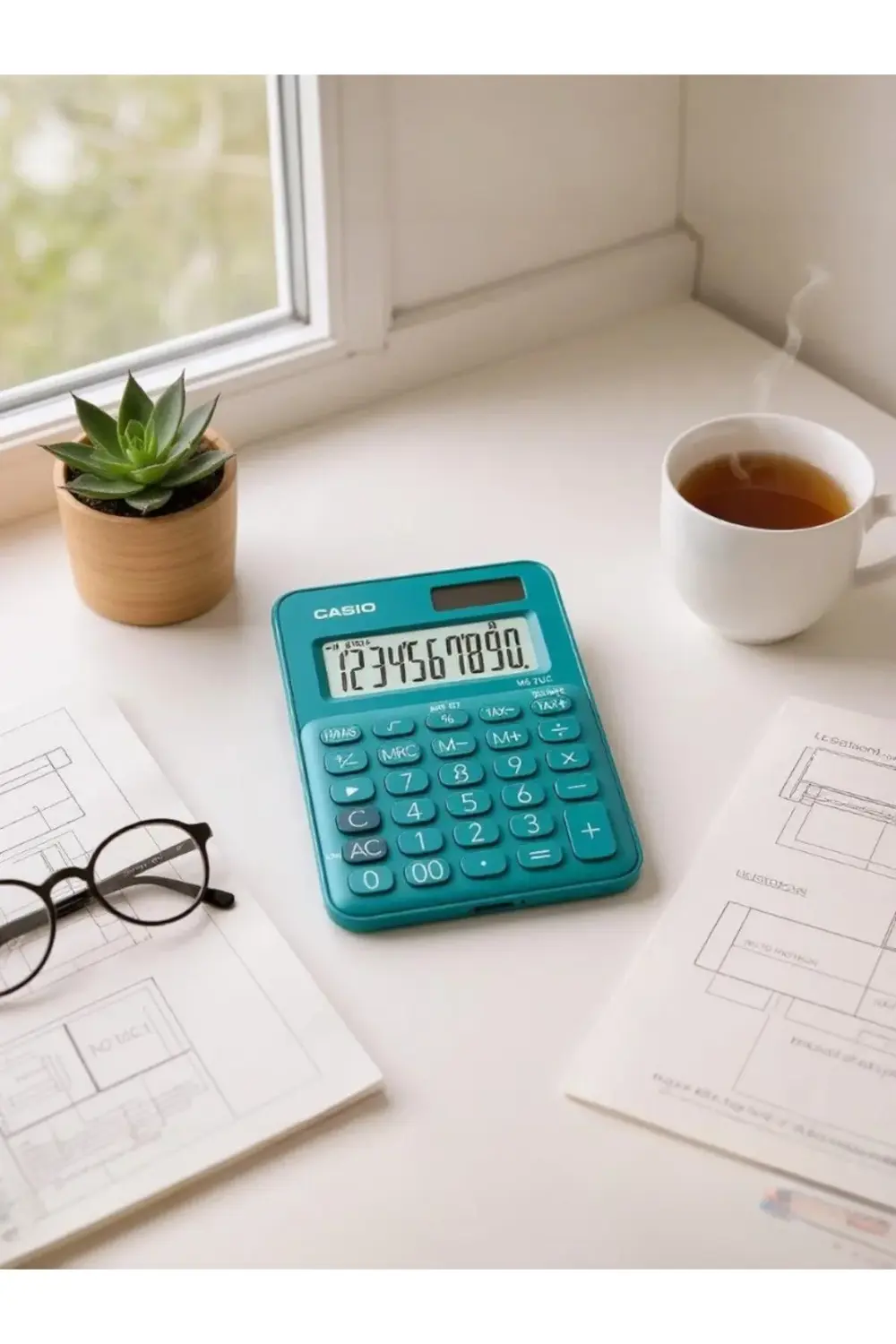 Ms-7uc-bu 10 Hane Mavi Masa Üstü Hesap Makinesi