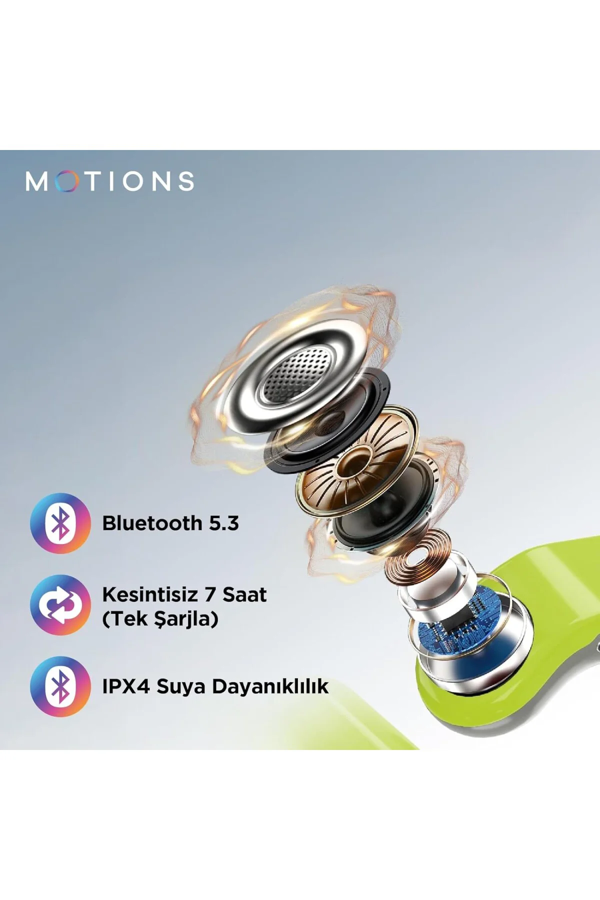, MS-E52 OWS, Açık Kulak Tasarımlı Kablosuz Spor Kulaklık, Bluetooth 5.3, 30 Saat Pil