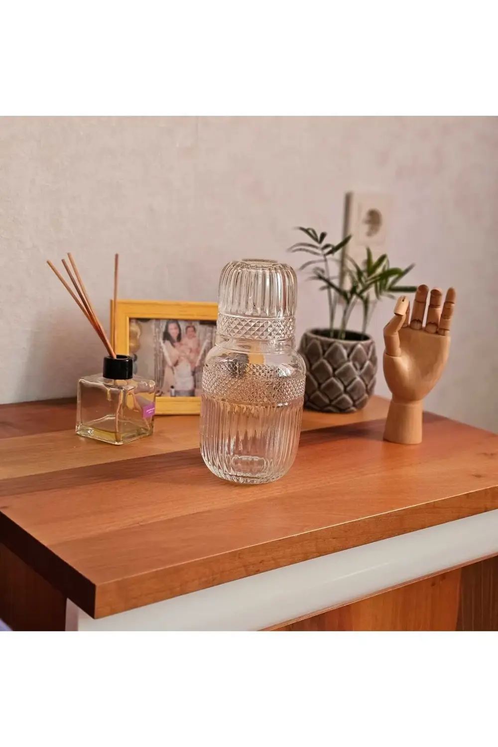 Ms Morry Başucu Cam Sürahi Ve Bardak Şeffaf Renk