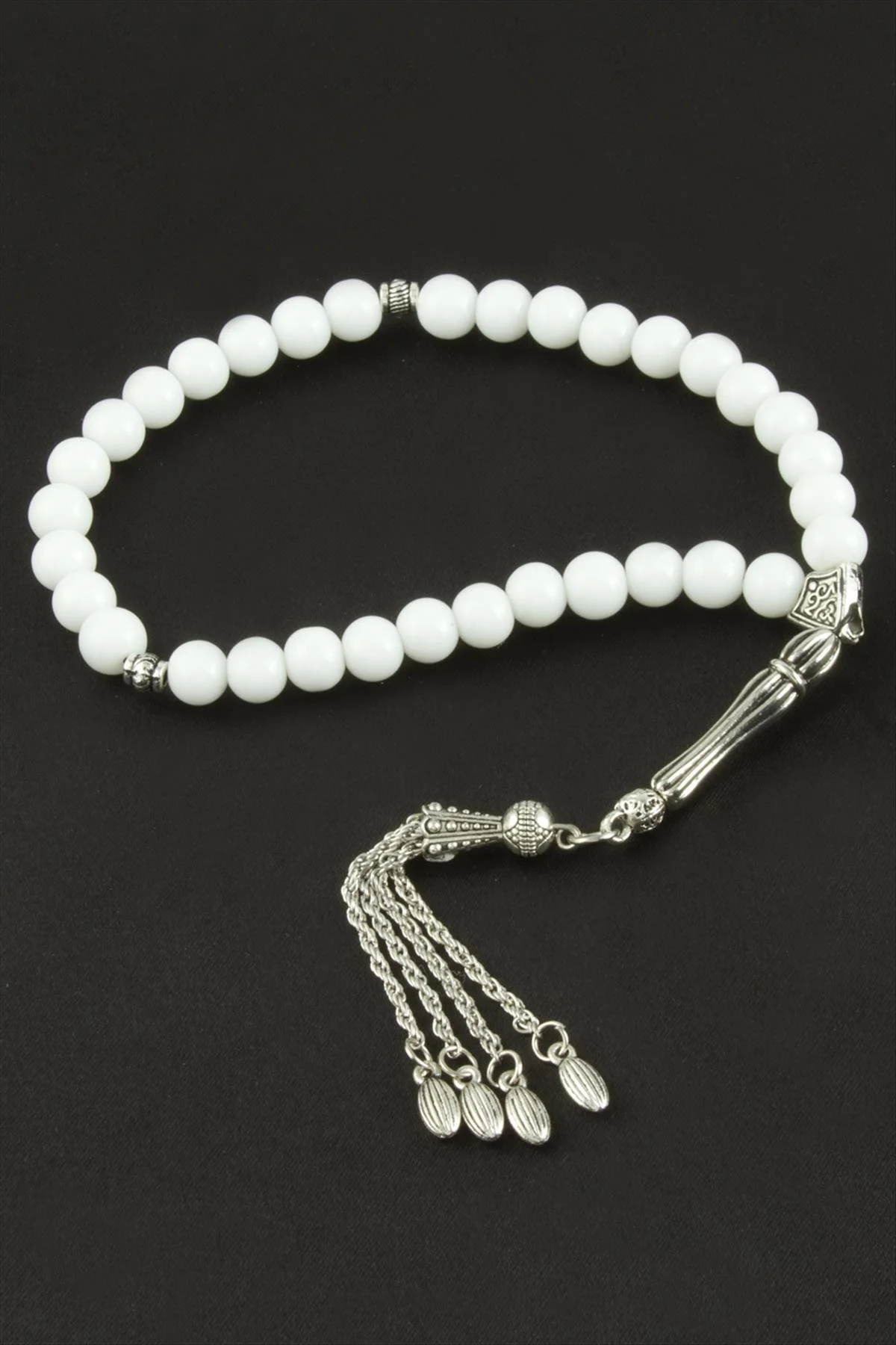 MSA-SHOP Ceyt Taşı Tesbih 8 mm-Beyaz
