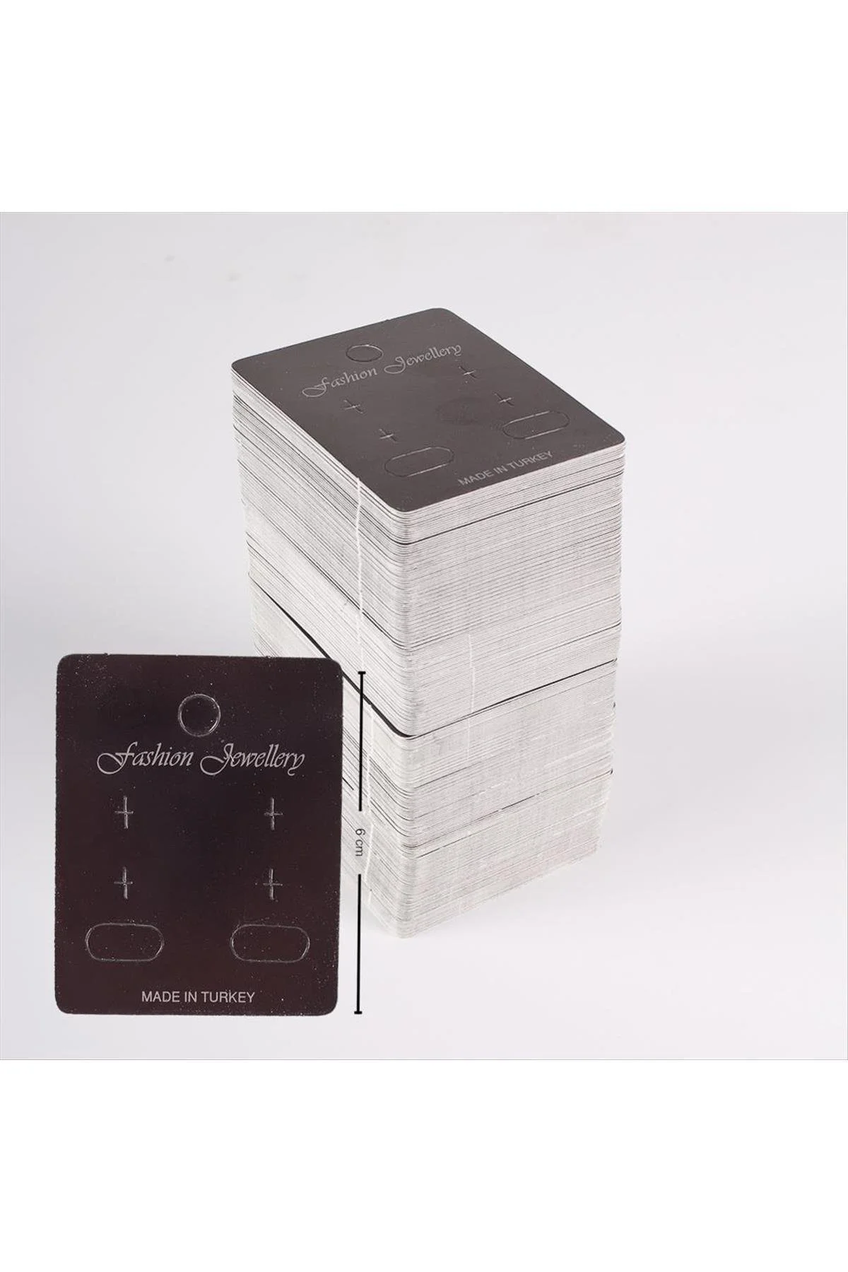 MSA-SHOP Klıpsli 3 Delikli Küpe Kartı-Siyah