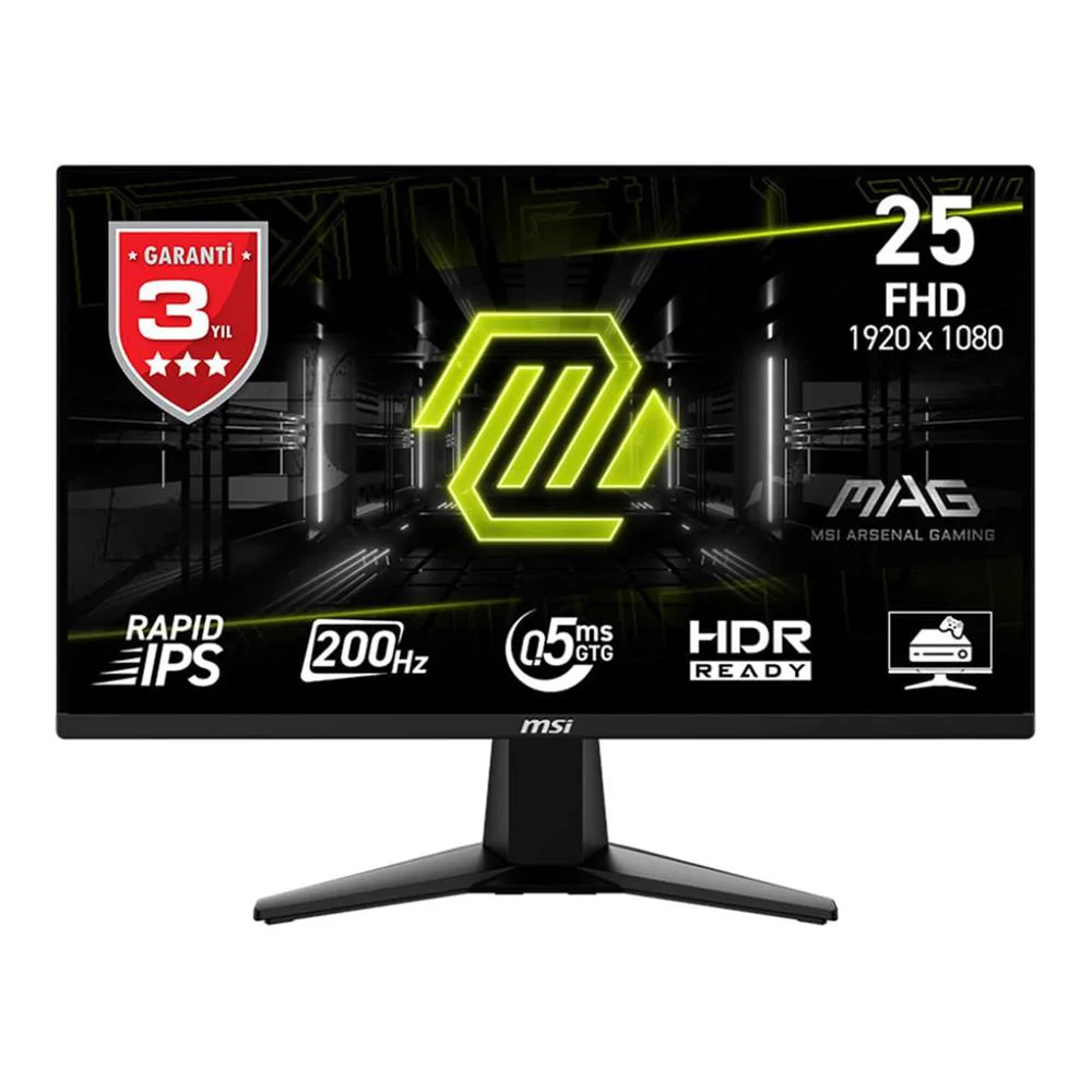 Msi 24.5" Mag 255F E20 1920x1080 Flat Rapid Ips 200Hz 0.5Ms (Gtg)