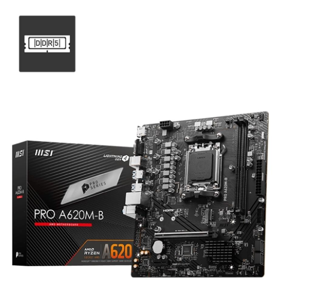 Msı Pro A620M-B AMD A620 AM5 Soket DDR5 6800(OC)MHz mATX Anakart