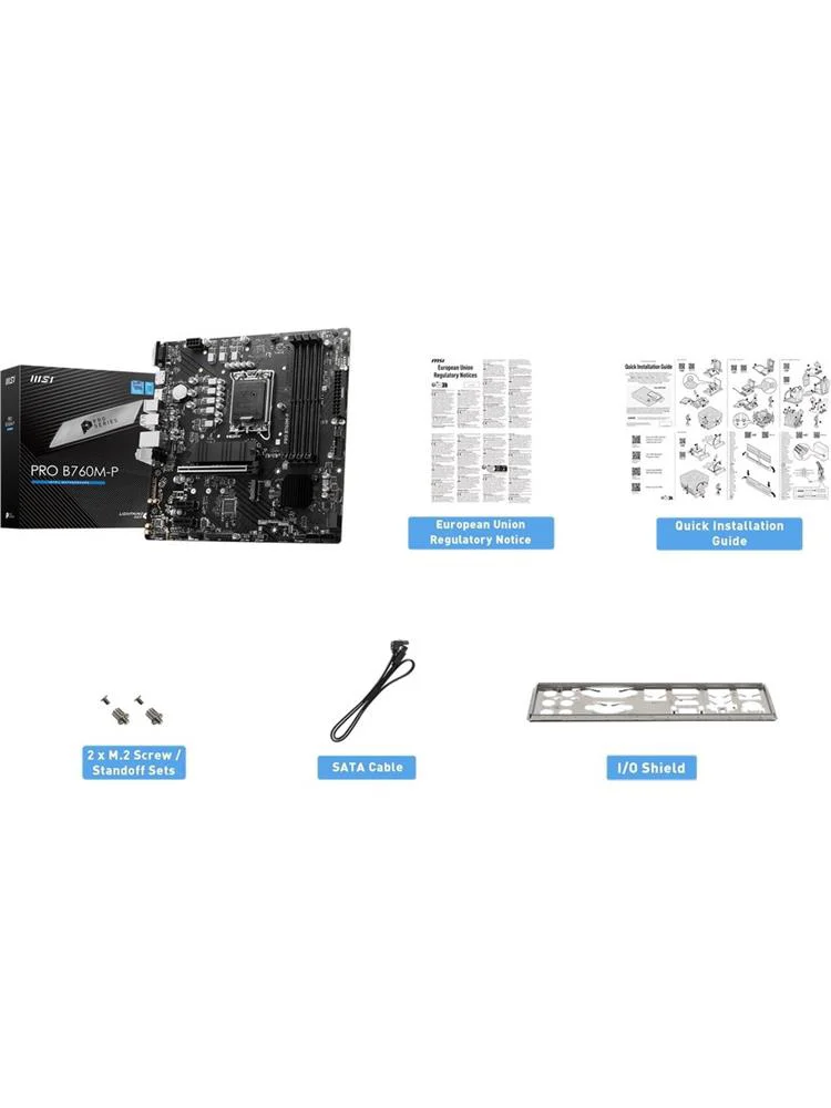 Msı Pro B760M-P SOKET 1700 DDR5 6800(OC) PCI-E M.2 USB3.2 HDMI DP