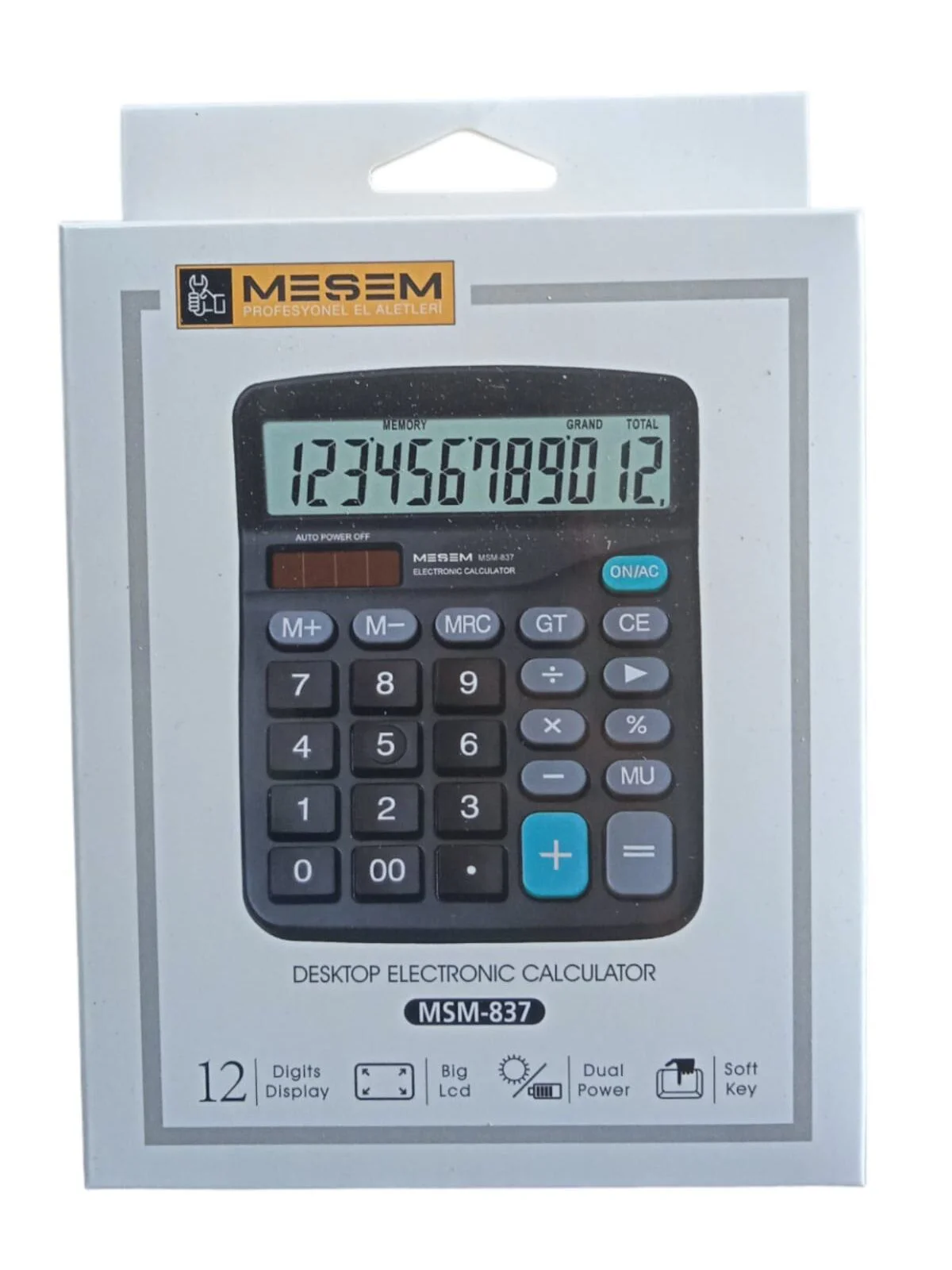 Msm-837   Meşem 12 Haneli Hesap Makinesi - Küçük